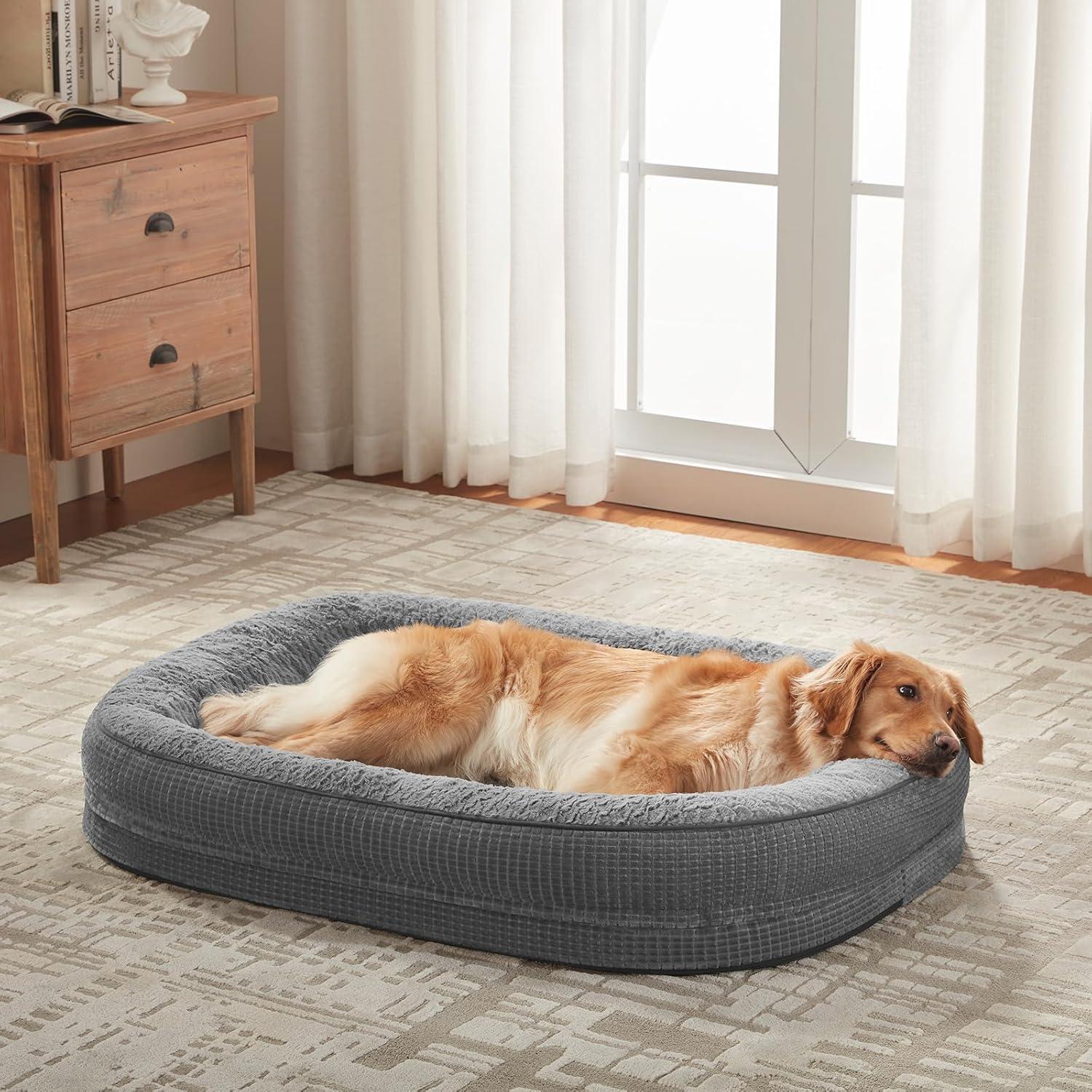 Cama Ortopédica para Perros JOEJOY XL Gris con Espuma de Memoria