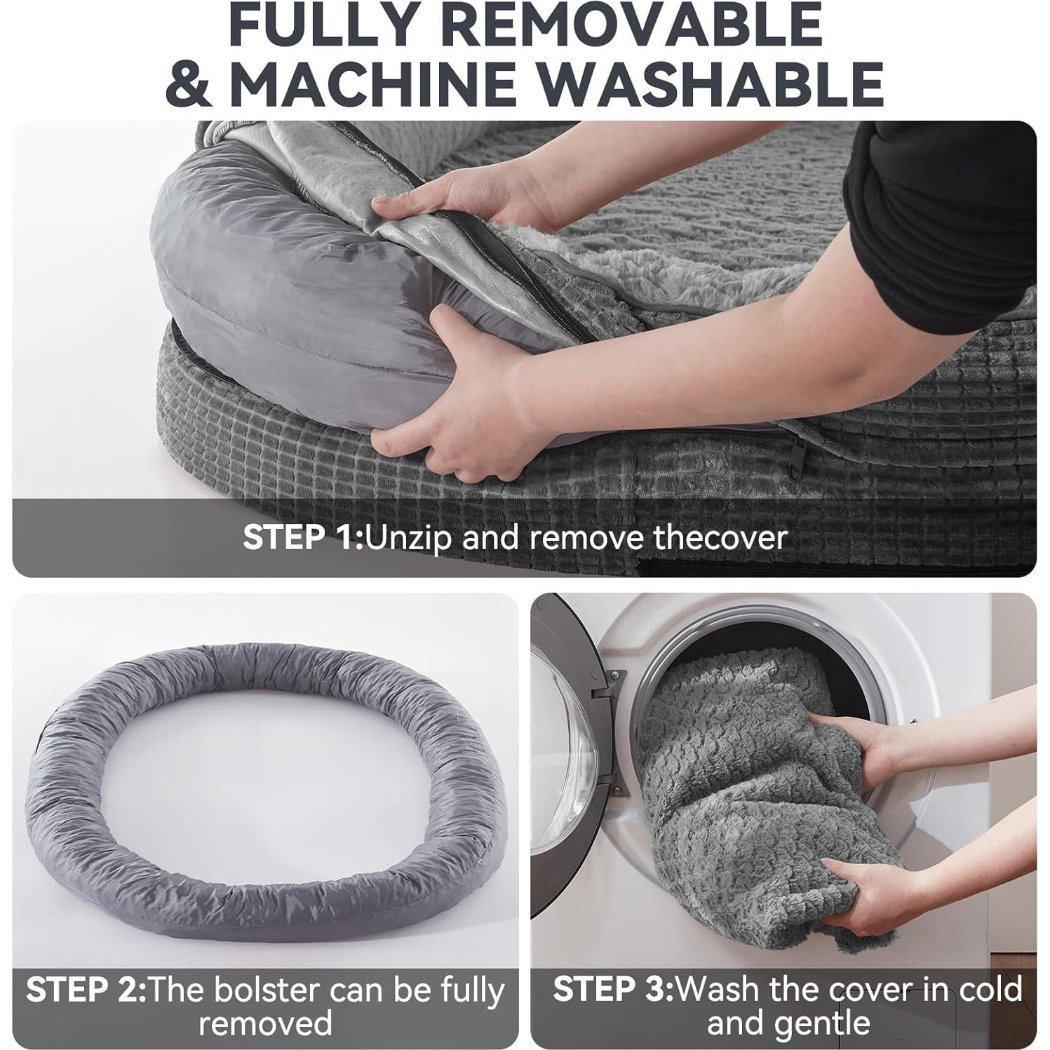 Cama Ortopédica para Perros JOEJOY XL Gris con Espuma de Memoria