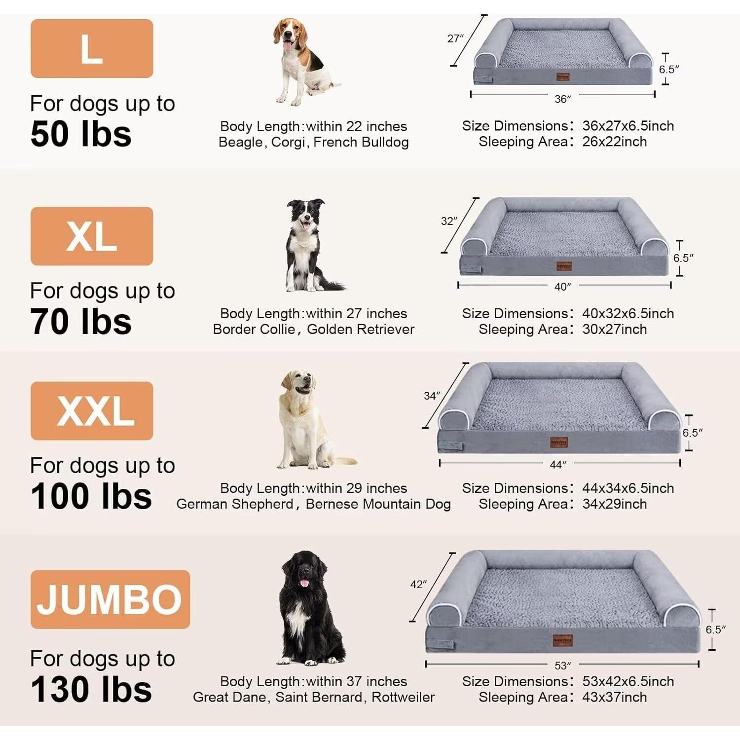 Cama Ortopédica para Perros Grandes Nanuya XL Impermeable