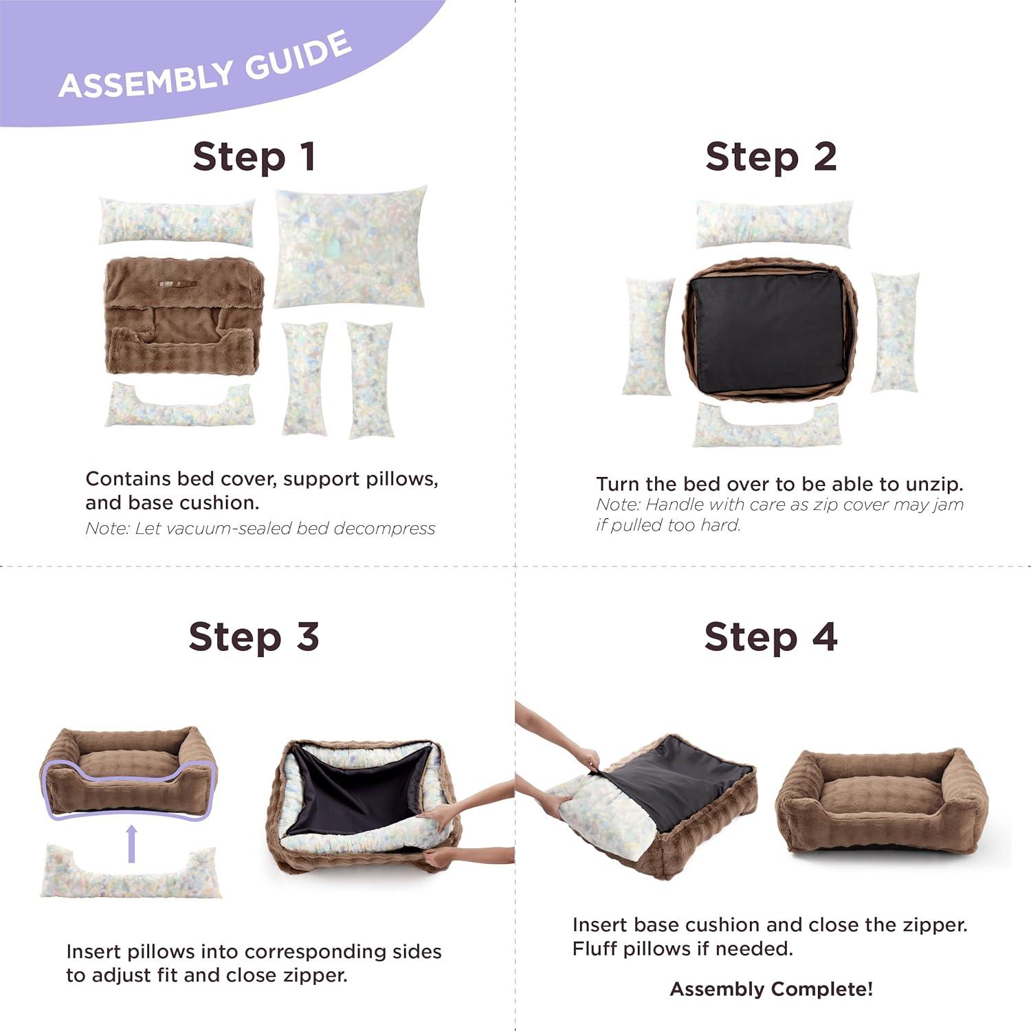 Cama Ortopédica para Perros Fluffy Lesure 76.2x61 cm Gris