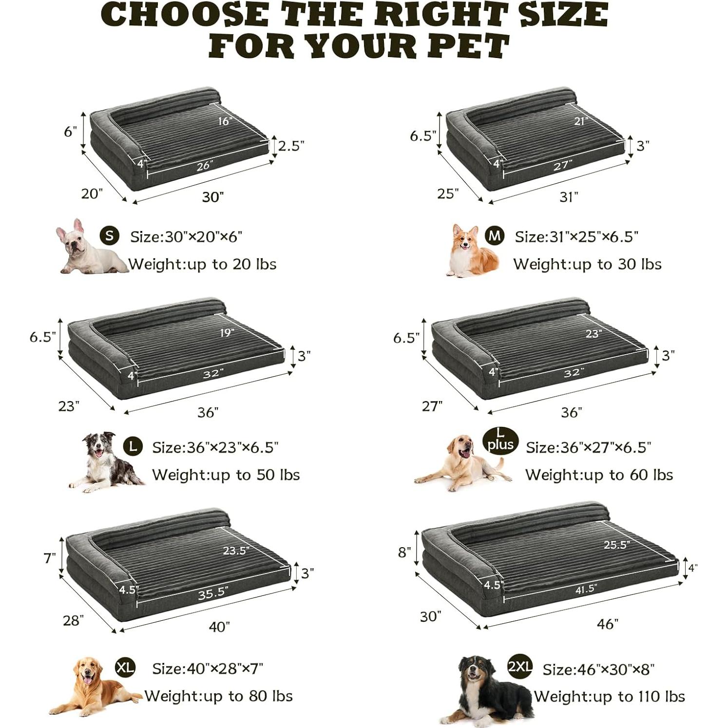 Cama ortopédica para perros grandes WINDRACING 91x58cm gris