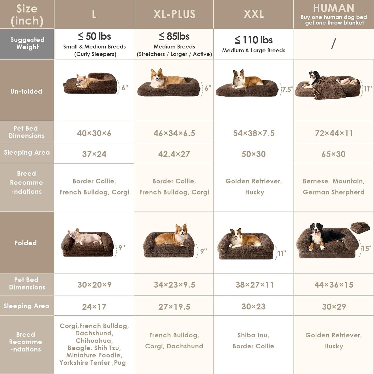 Cama Plegable para Perros EHEYCIGA 101.6x76.2cm Marrón