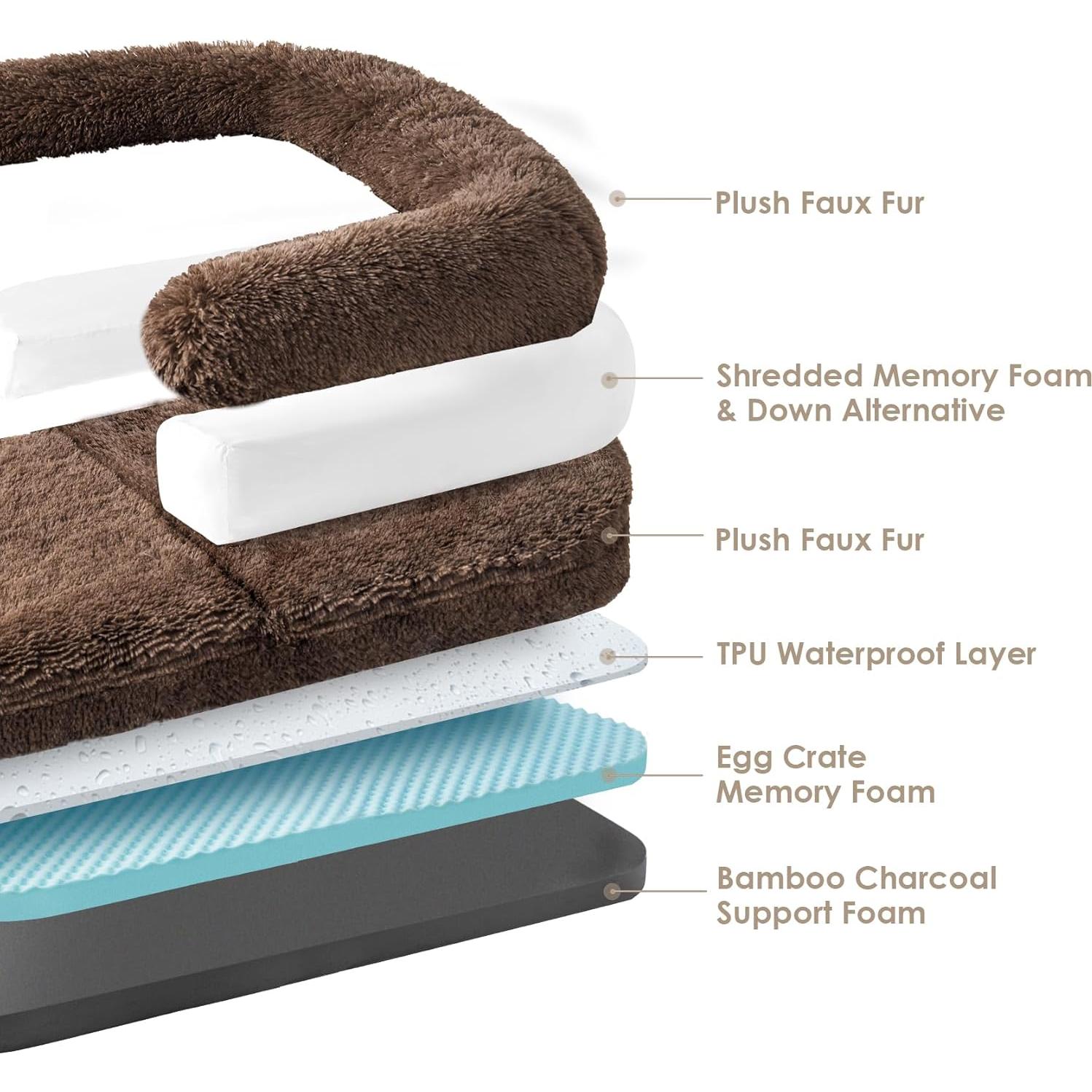 Cama Plegable para Perros EHEYCIGA 101.6x76.2cm Marrón