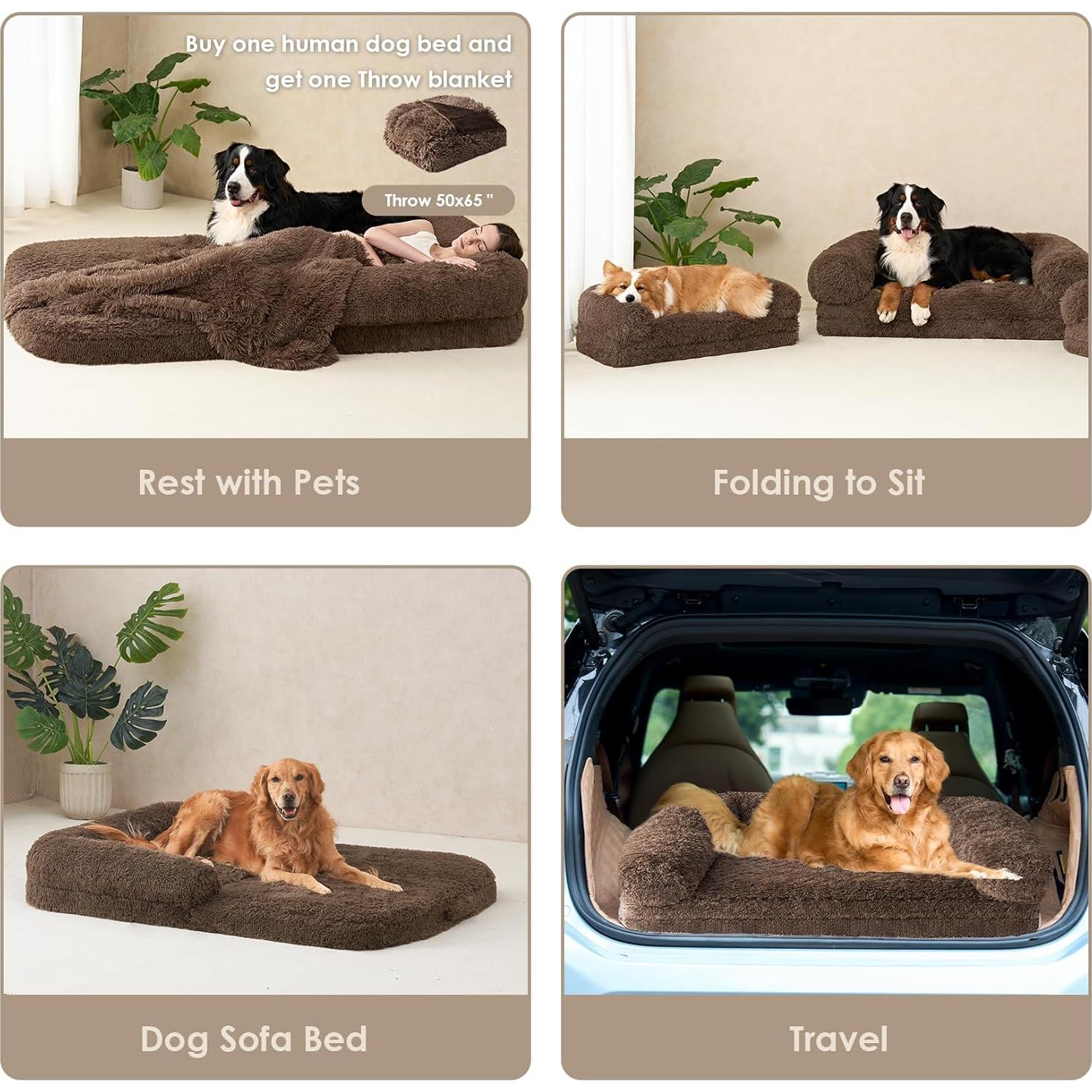 Cama Plegable para Perros EHEYCIGA 101.6x76.2cm Marrón