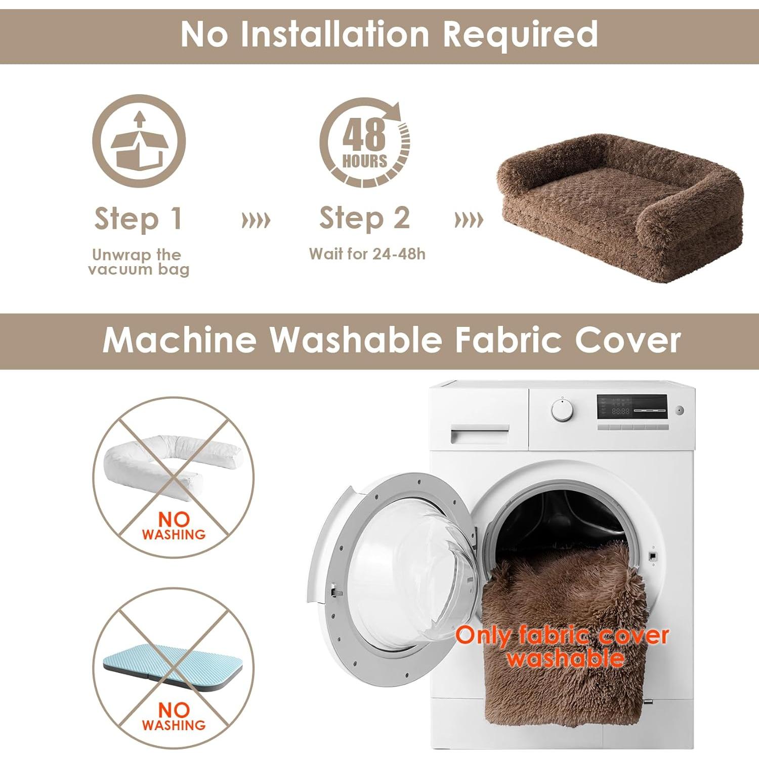 Cama Plegable para Perros EHEYCIGA 101.6x76.2cm Marrón