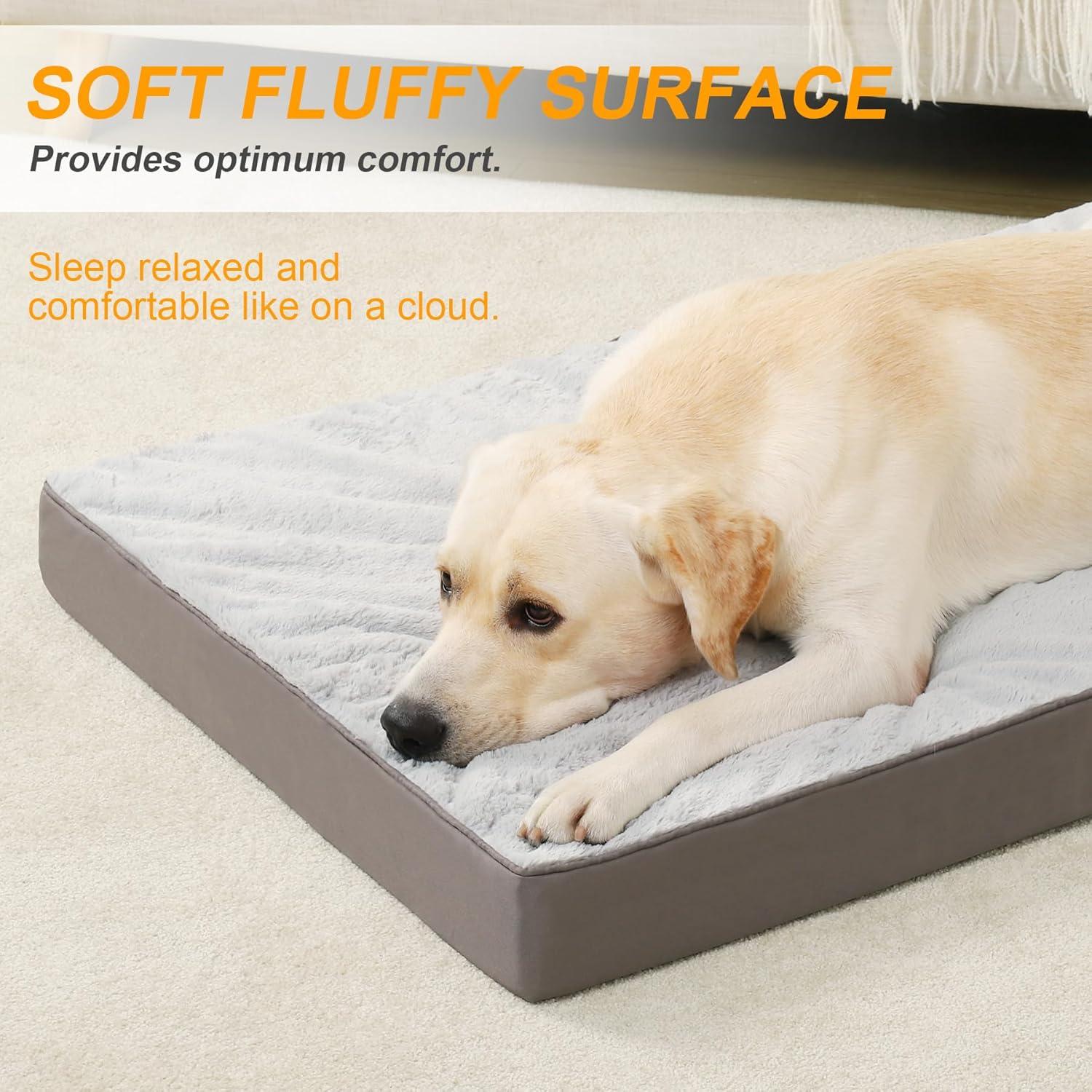 Cama Ortopédica para Perros KSIIA 89x56cm Impermeable Gris