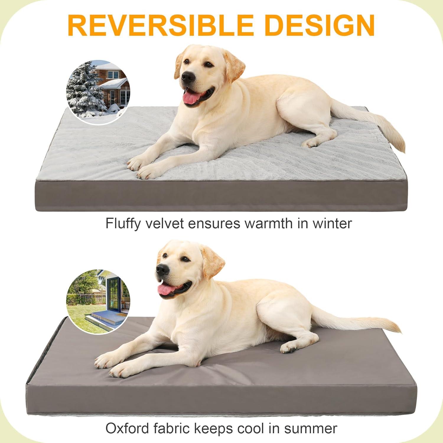 Cama Ortopédica para Perros KSIIA 89x56cm Impermeable Gris