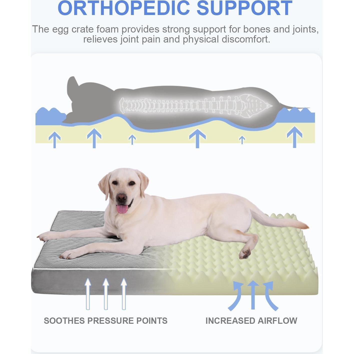 Cama Ortopédica para Perros KSIIA XL Impermeable 104x69cm