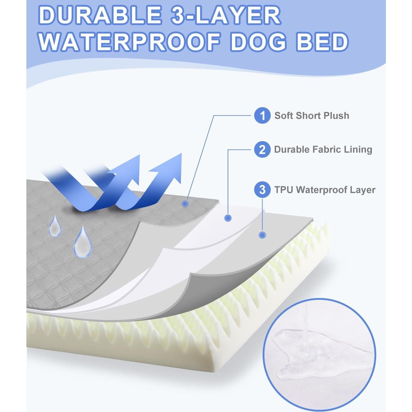 Cama Ortopédica para Perros KSIIA XL Impermeable 104x69cm