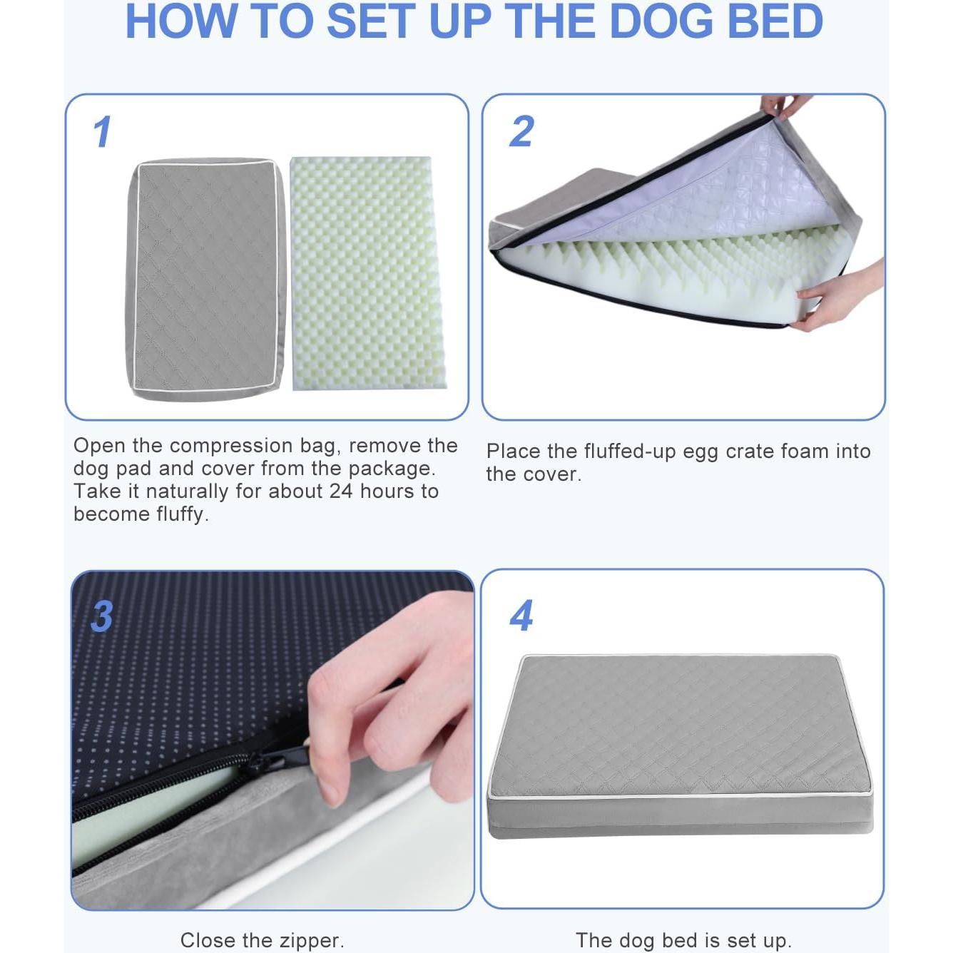 Cama Ortopédica para Perros KSIIA XL Impermeable 104x69cm