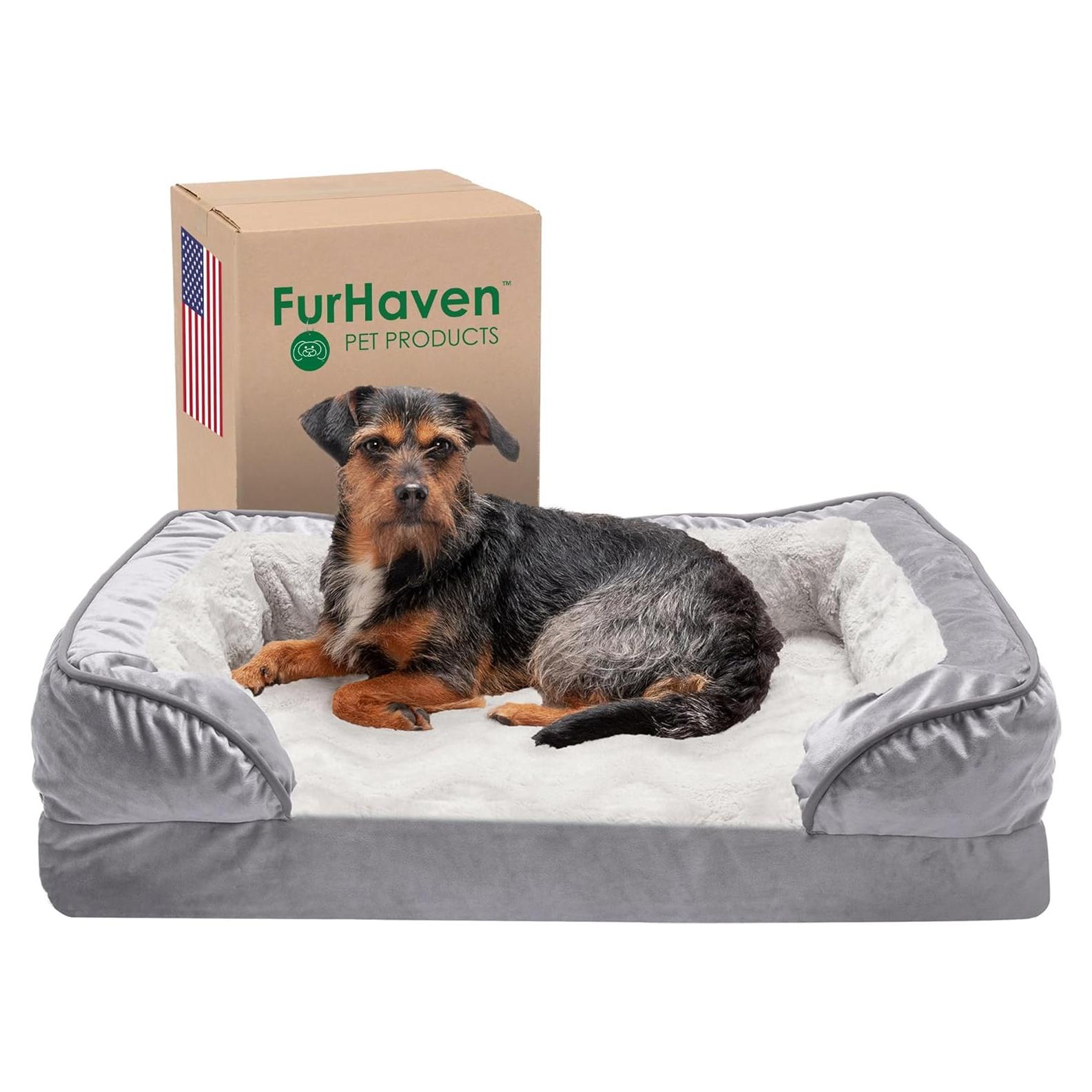 Cama para Perros Mediana Furhaven de Espuma Viscoelástica - Gris Granito