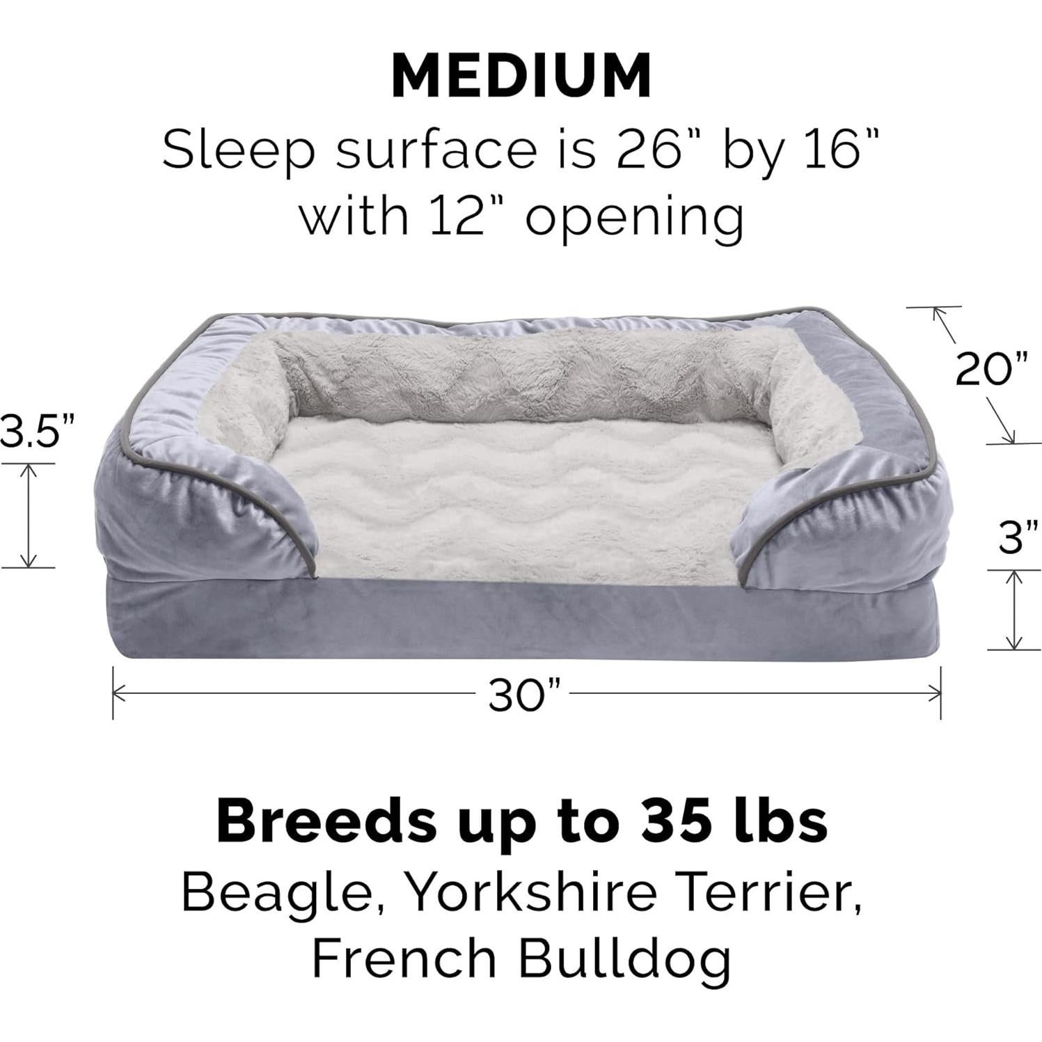 Cama para Perros Mediana Furhaven de Espuma Viscoelástica - Gris Granito