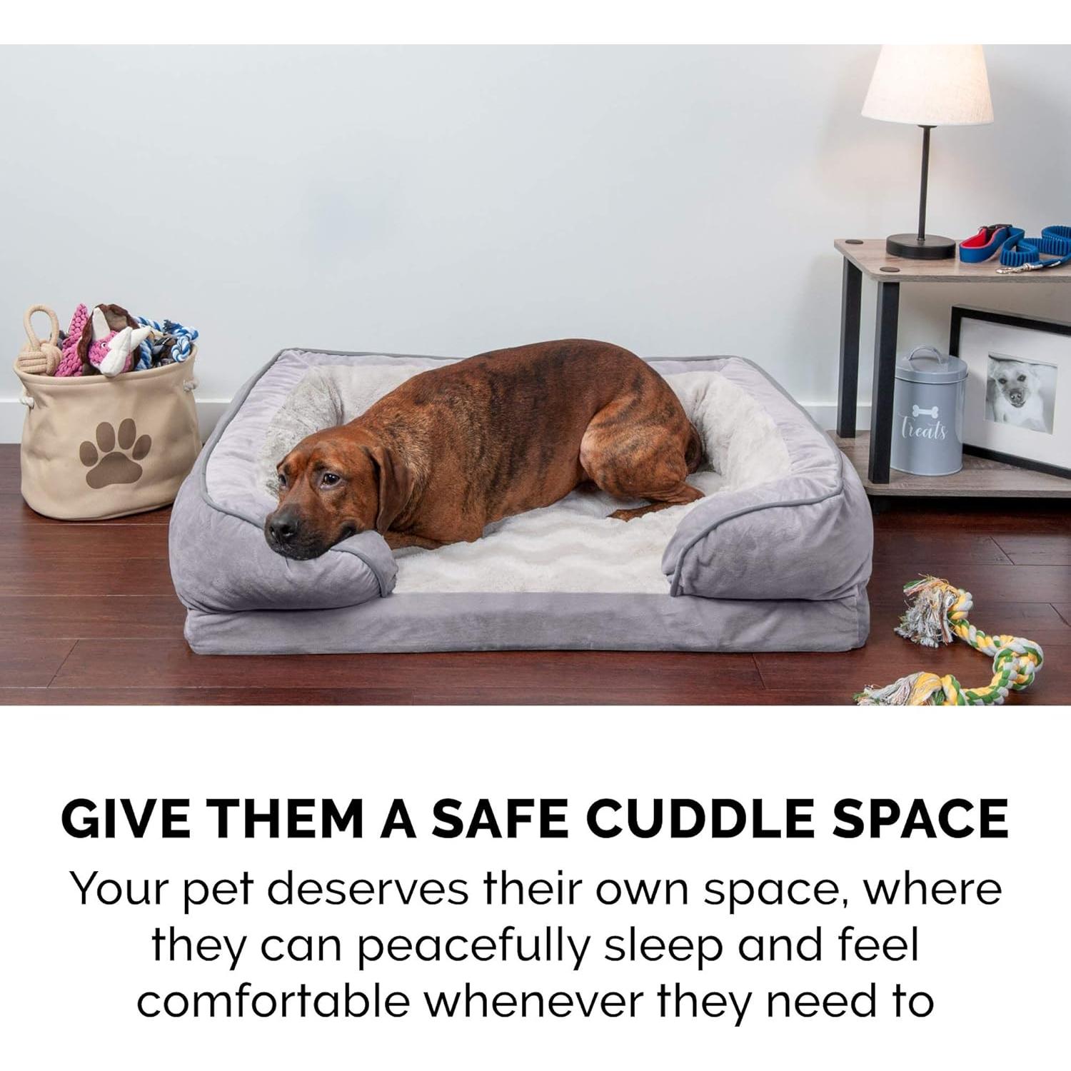 Cama para Perros Mediana Furhaven de Espuma Viscoelástica - Gris Granito