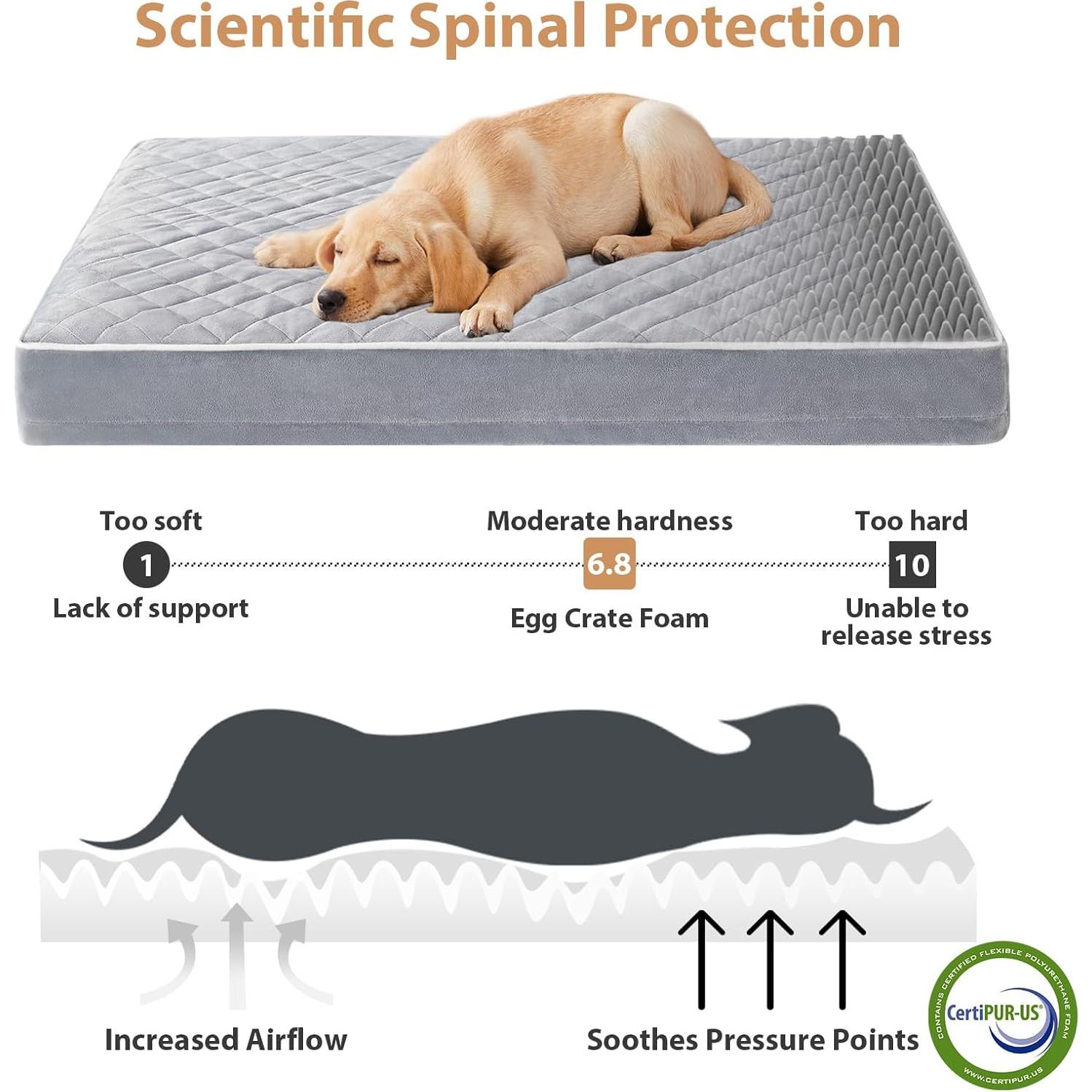 Cama ortopédica para perros WNPETHOME XL impermeable 106.68x76.2cm