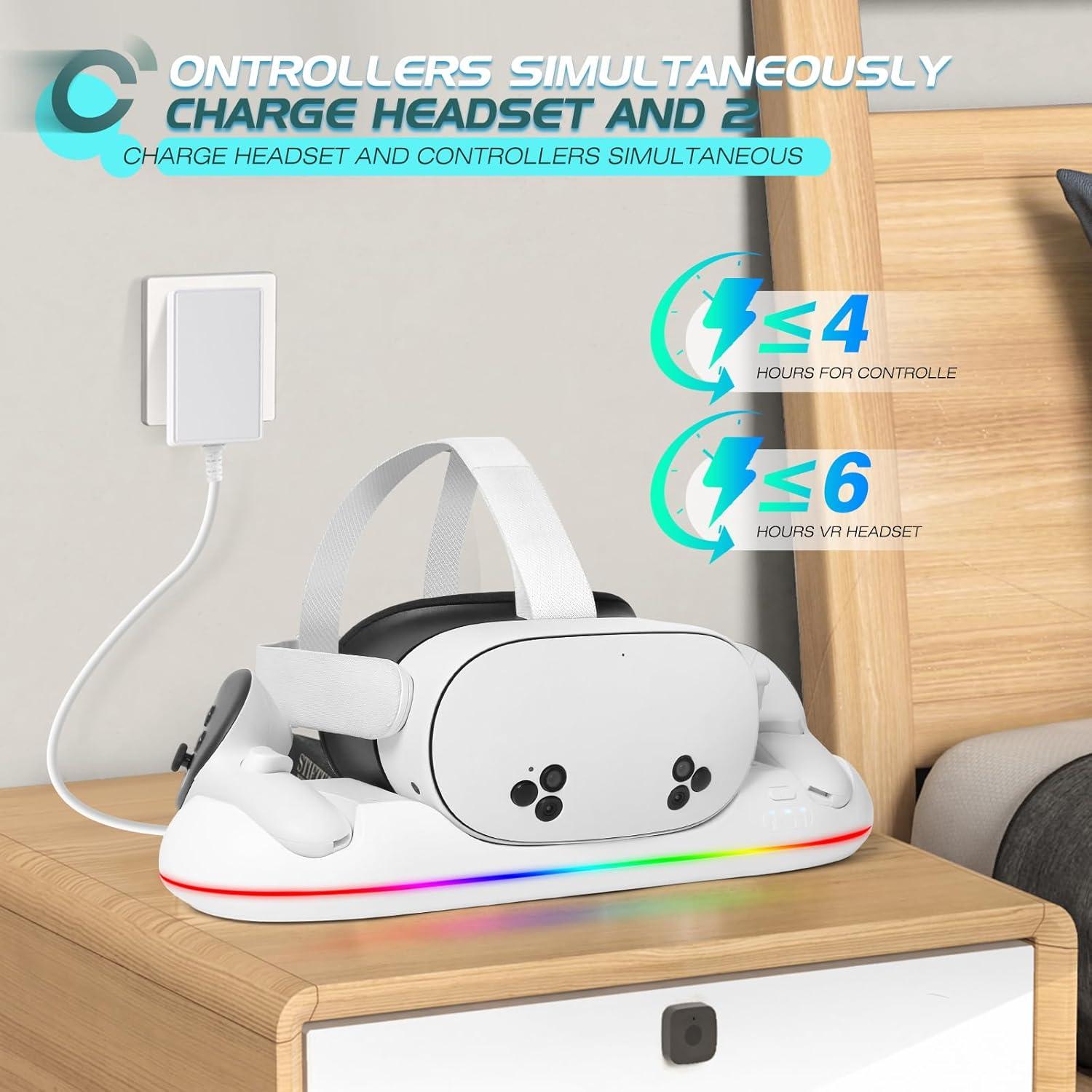 Estación de Carga Rápida HURRA para Meta Quest 3S/3/2/Pro