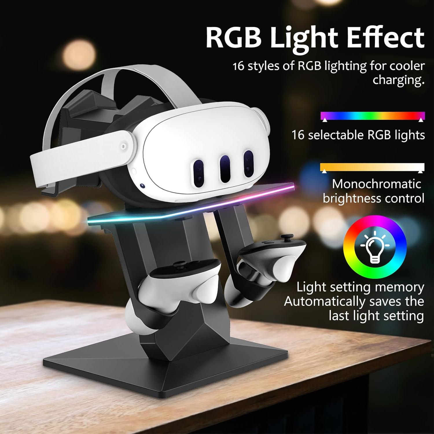 Base de Carga RGB Bioherm para Meta Quest 2/3/3S/Pro