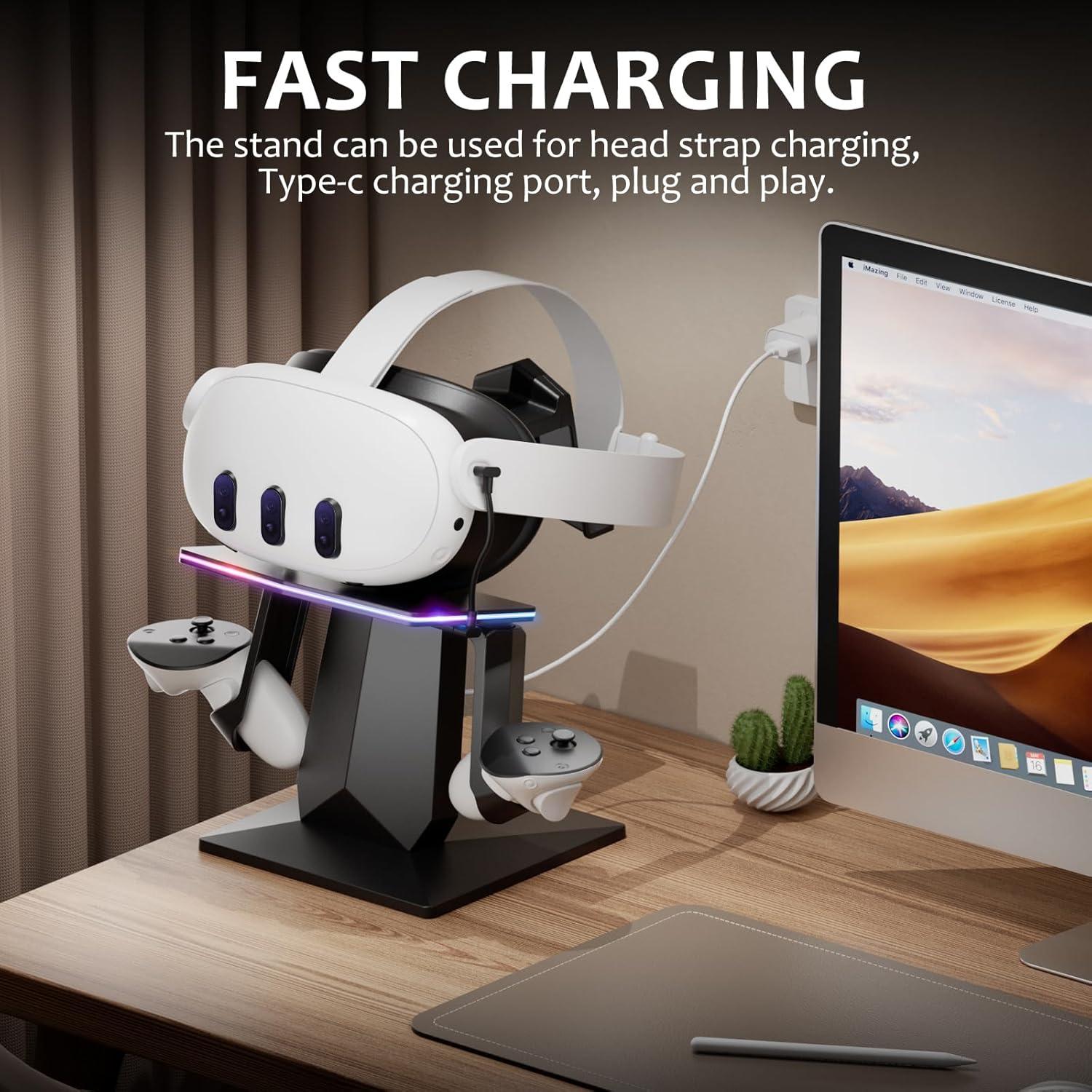 Base de Carga RGB Bioherm para Meta Quest 2/3/3S/Pro