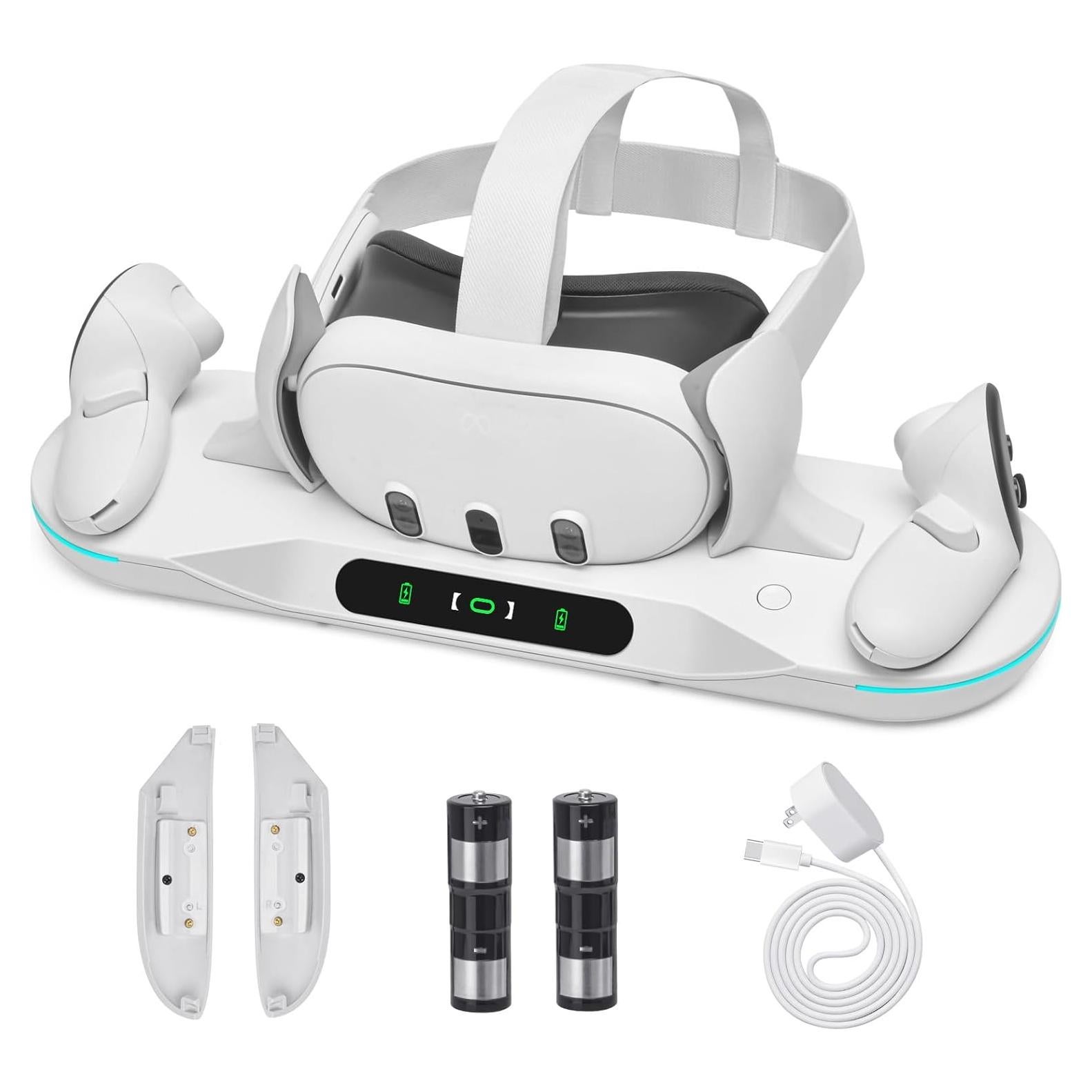 Base de Carga Rápida Alcopanda para Meta Quest 3 con 2 Baterías