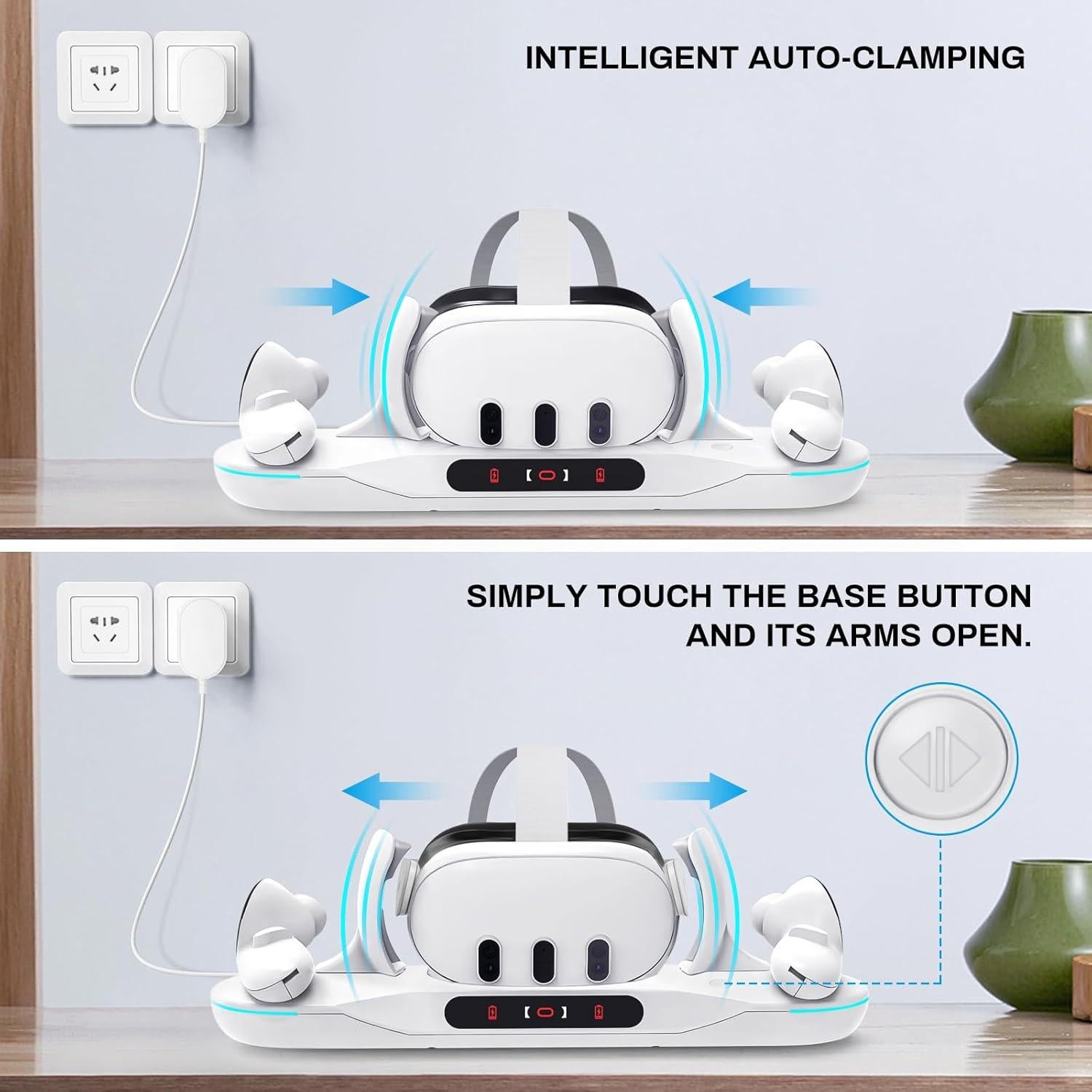 Base de Carga Rápida Alcopanda para Meta Quest 3 con 2 Baterías