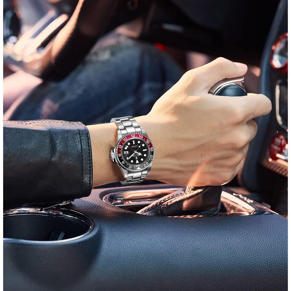 Reloj Automático GMT LOREO Hombre Zafiro 40mm Impermeable