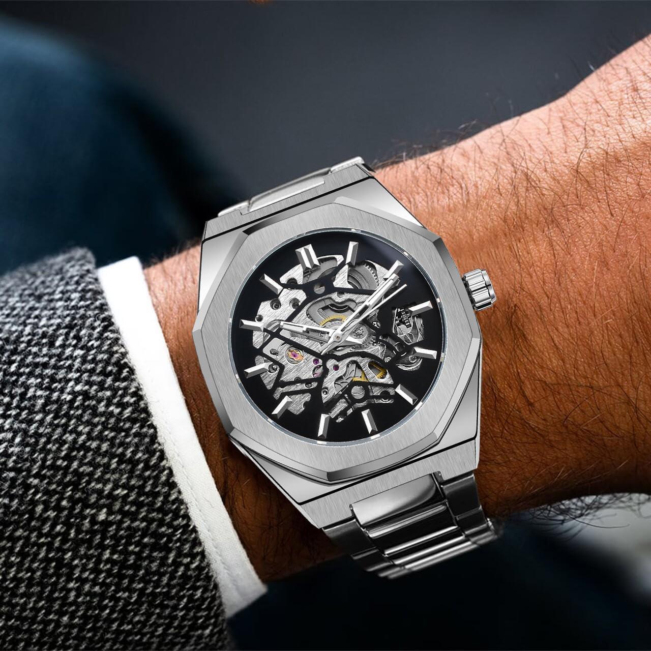 Reloj Mecánico Automático para Hombre FORSINING Dial Octagonal