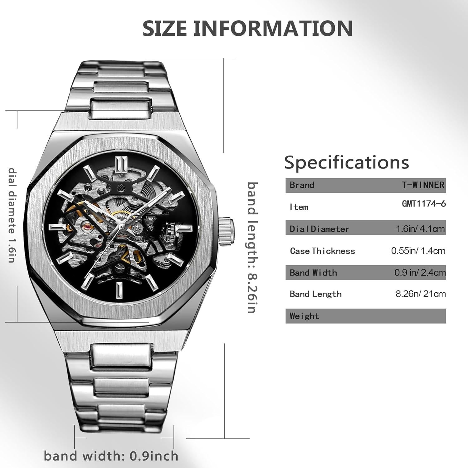 Reloj Mecánico Automático para Hombre FORSINING Dial Octagonal