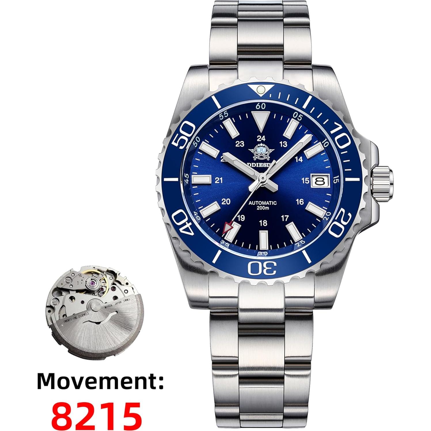 Reloj de buceo automático ADDIESDIVE AD2504 200M acero inoxidable