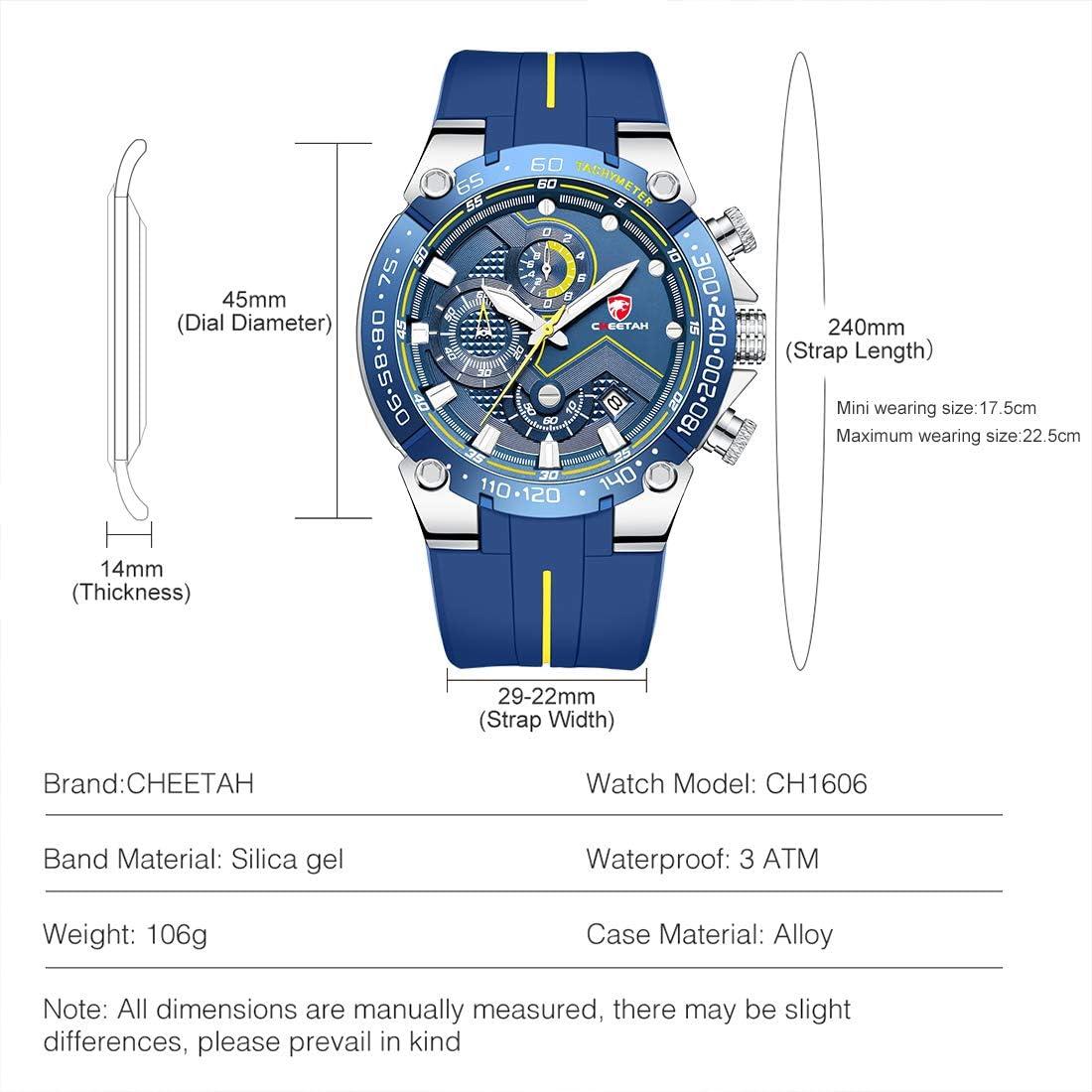 Reloj Cronógrafo Cheetah CH-1606 Militar Hombre Resistente