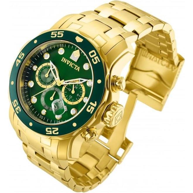 Reloj Cronógrafo Pro Diver Invicta Hombre 48mm Dorado Verde