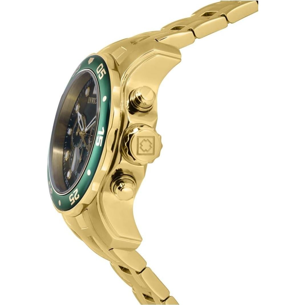 Reloj Cronógrafo Pro Diver Invicta Hombre 48mm Dorado Verde