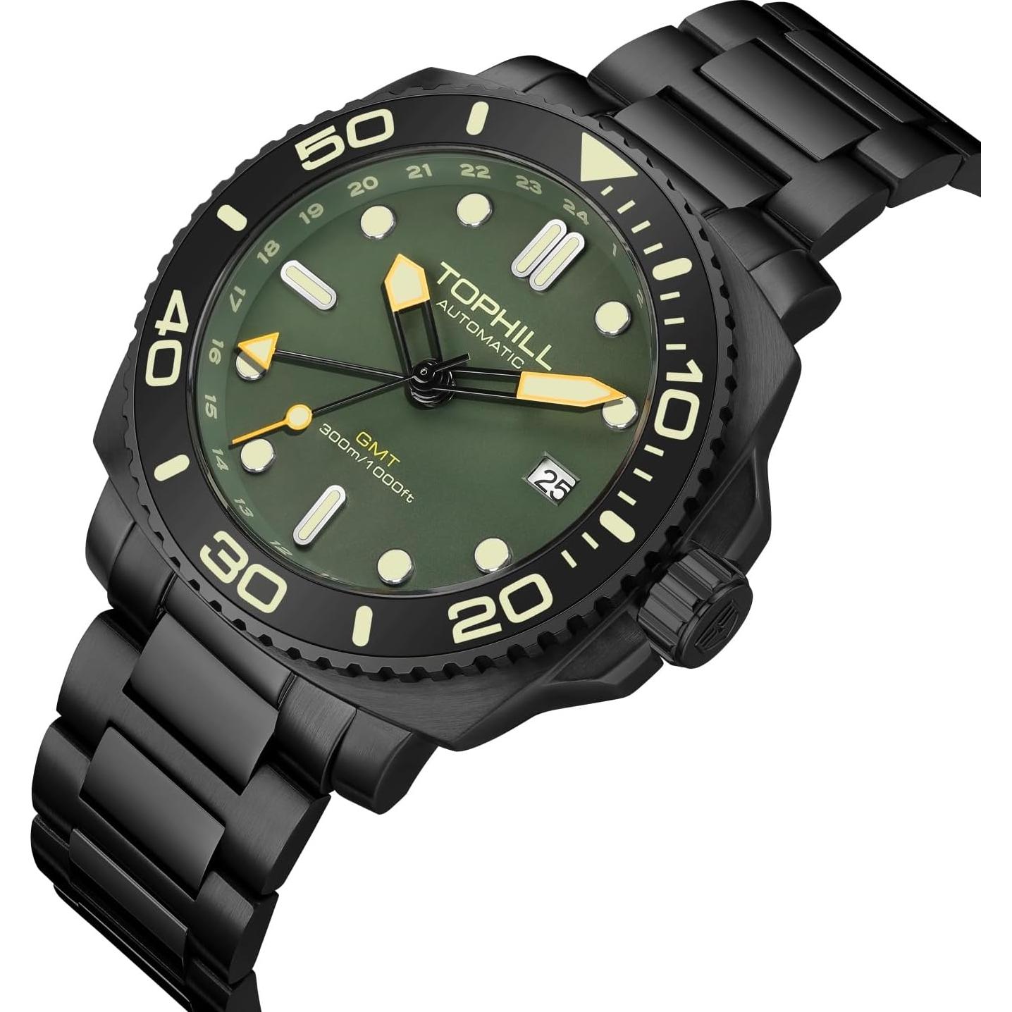 Reloj Automático GMT TOPHILL TL027G Buceo 300M Acero Inoxidable