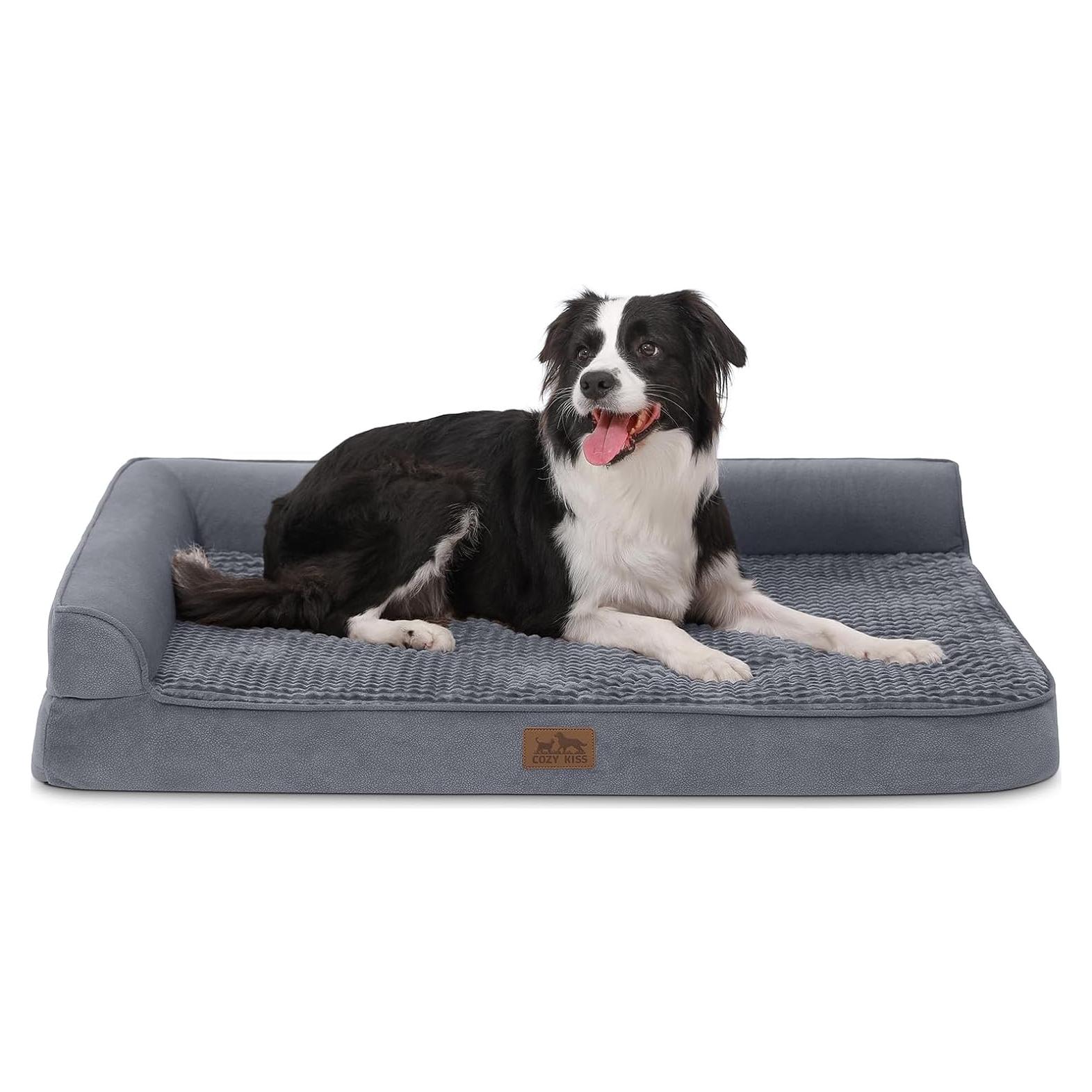 Cama ortopédica para perro grande COZY KISS 76x51 cm gris