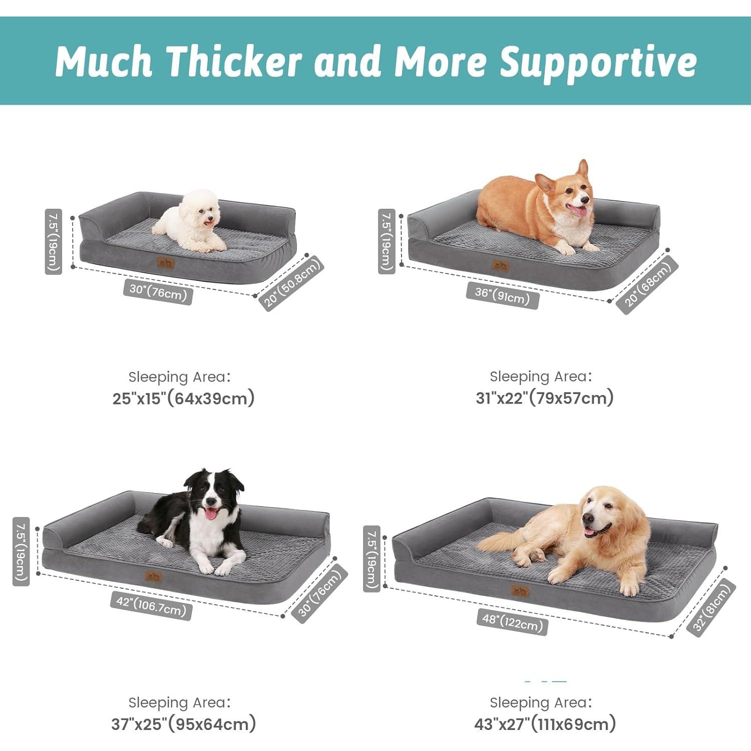 Cama ortopédica para perro grande COZY KISS 76x51 cm gris