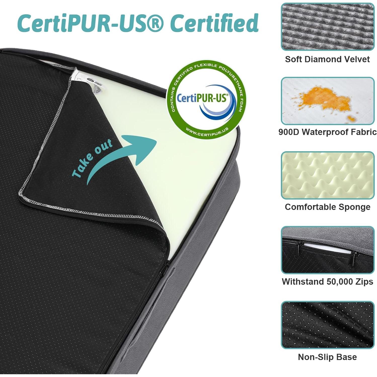 Cama ortopédica para perro grande COZY KISS 76x51 cm gris