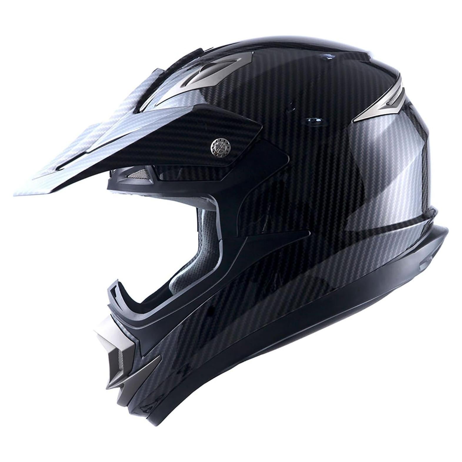 Casco de Motocross 1Storm HGXP14B Fibra Carbono Negro