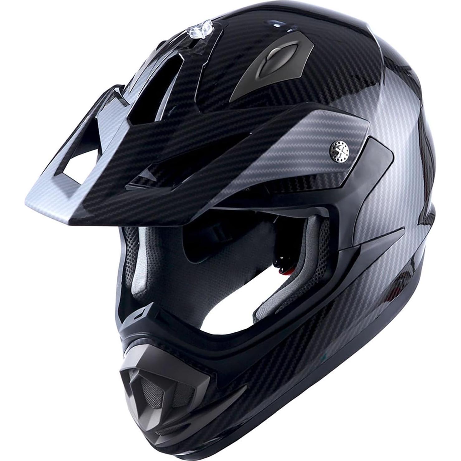Casco de Motocross 1Storm HGXP14B Fibra Carbono Negro