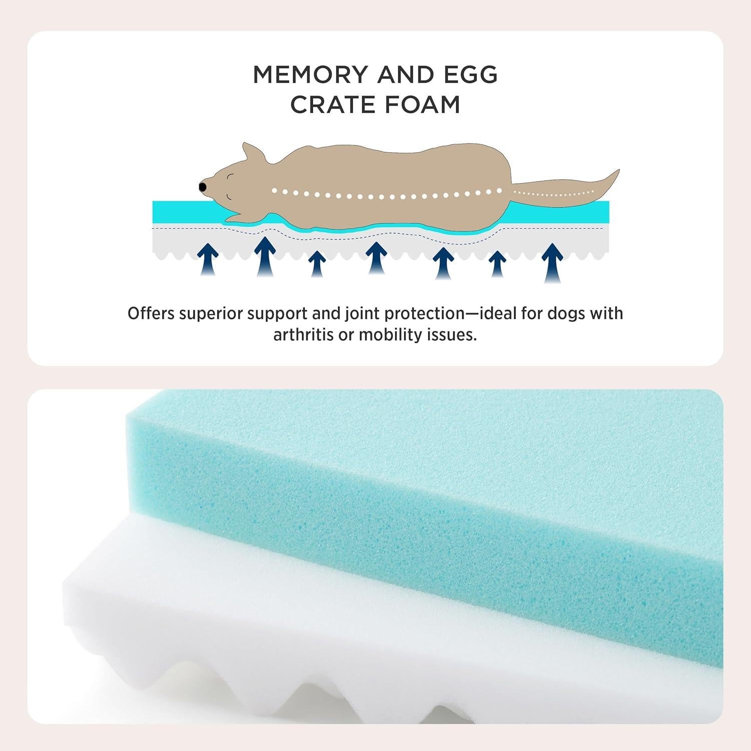 Cama Ortográfica para Perros Bedsure XL 104x74 cm Gris