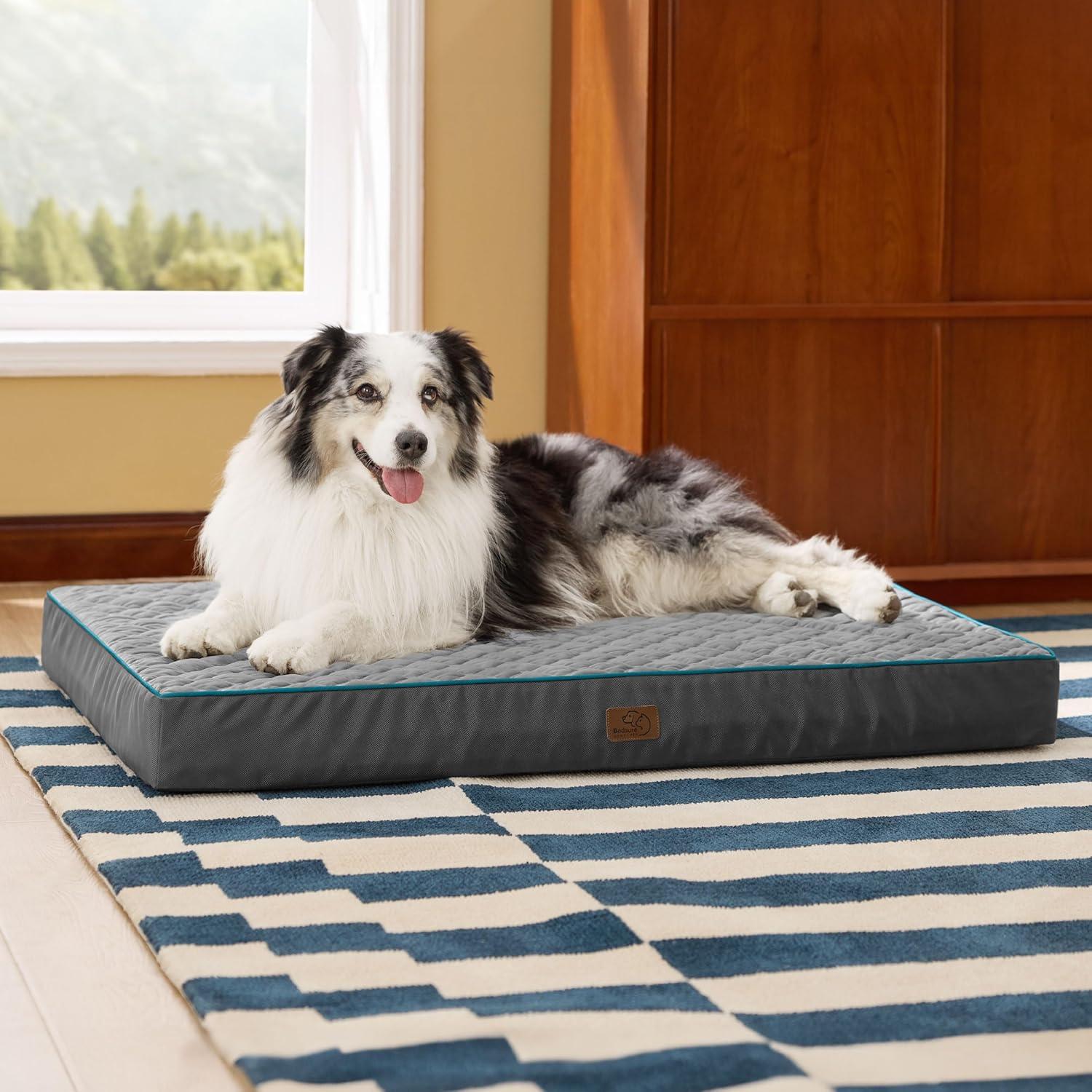 Cama Ortográfica para Perros Bedsure XL 104x74 cm Gris