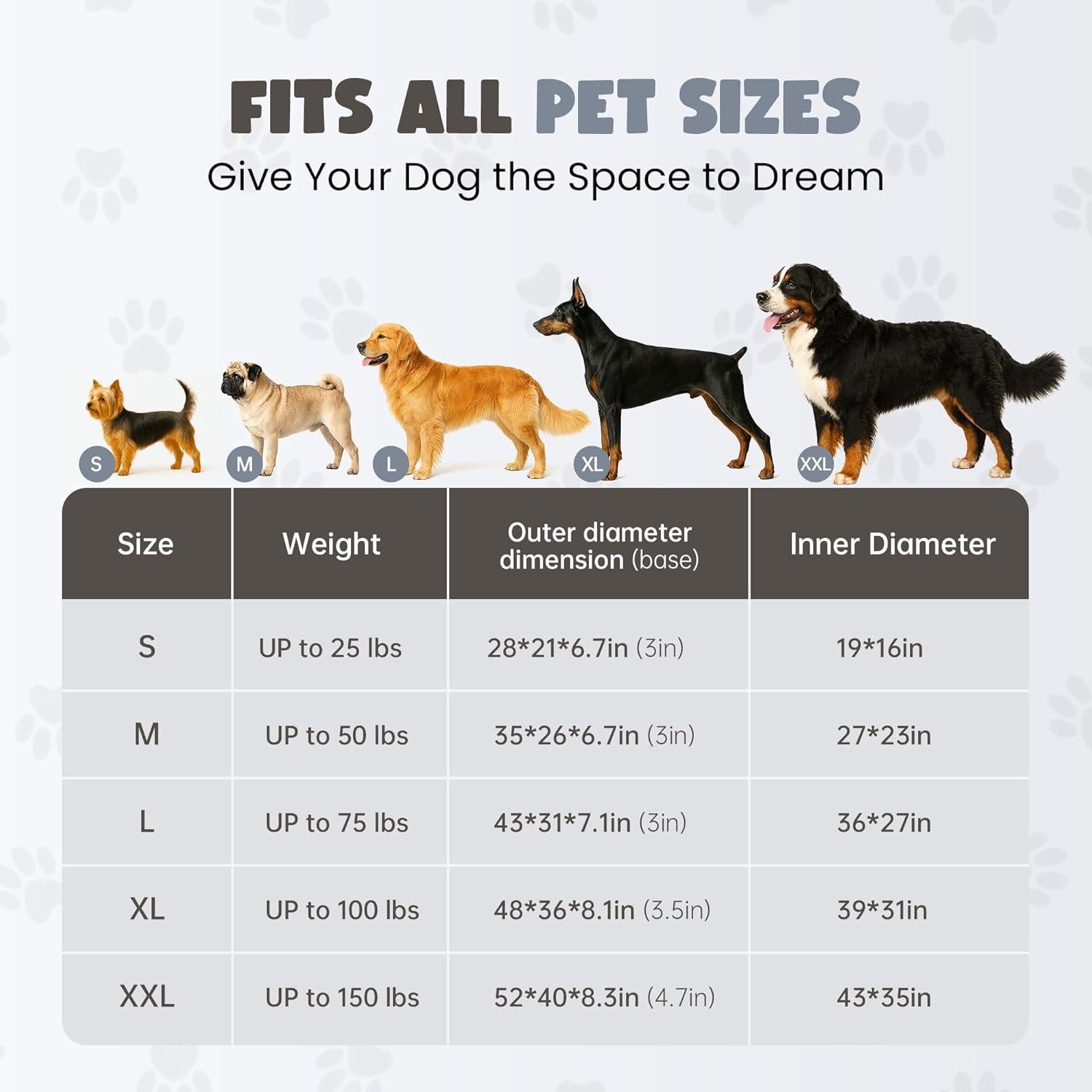 Cama para Perros Miorun S Gris 33x33 cm Ortopédica