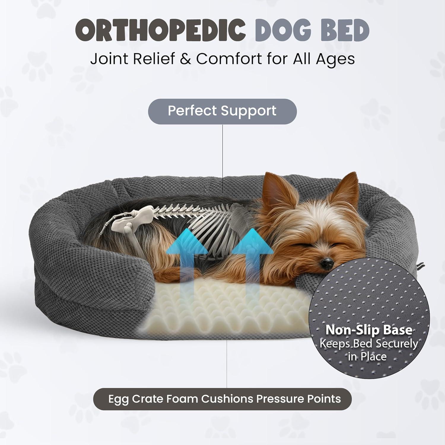 Cama para Perros Miorun S Gris 33x33 cm Ortopédica