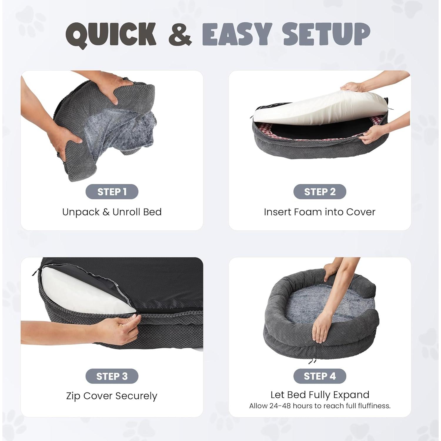 Cama para Perros Miorun S Gris 33x33 cm Ortopédica