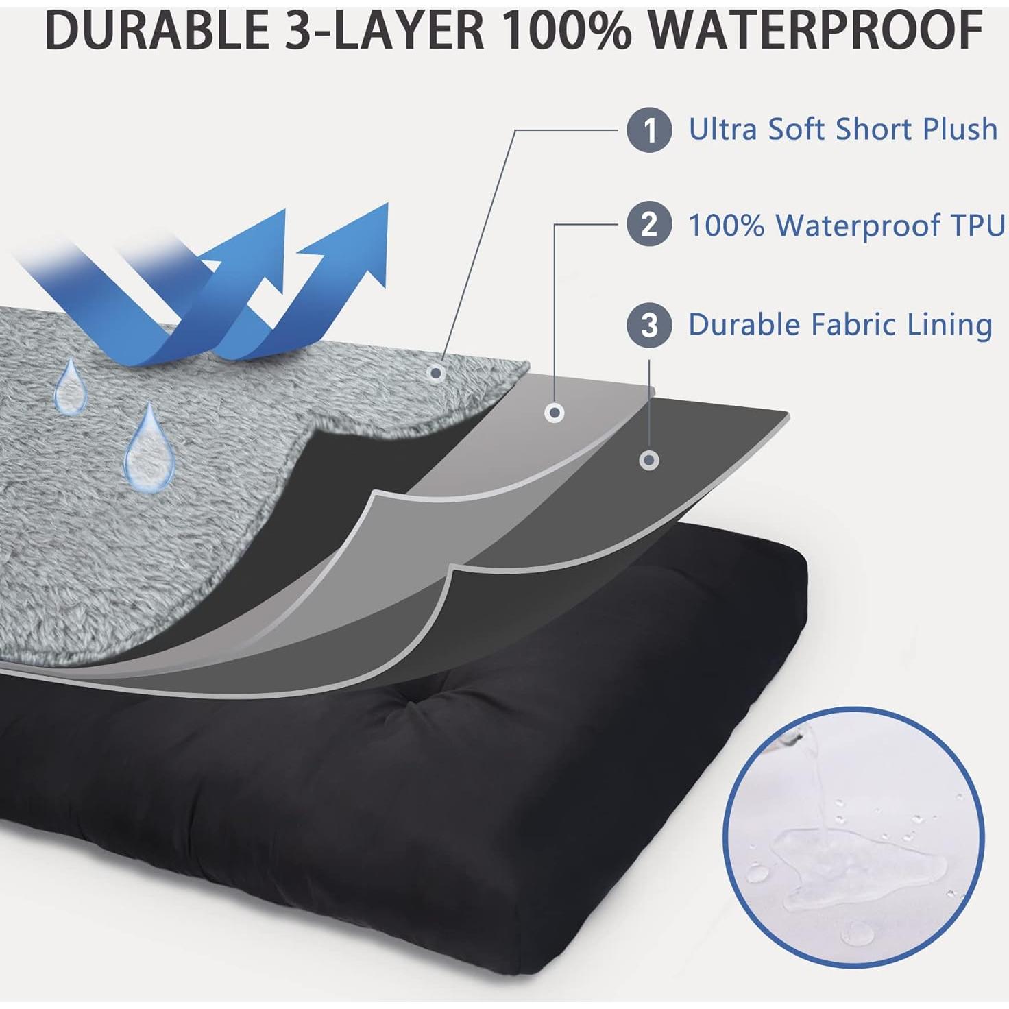 Cama para Perro NUPIDA Impermeable Deluxe 89x56cm Gris