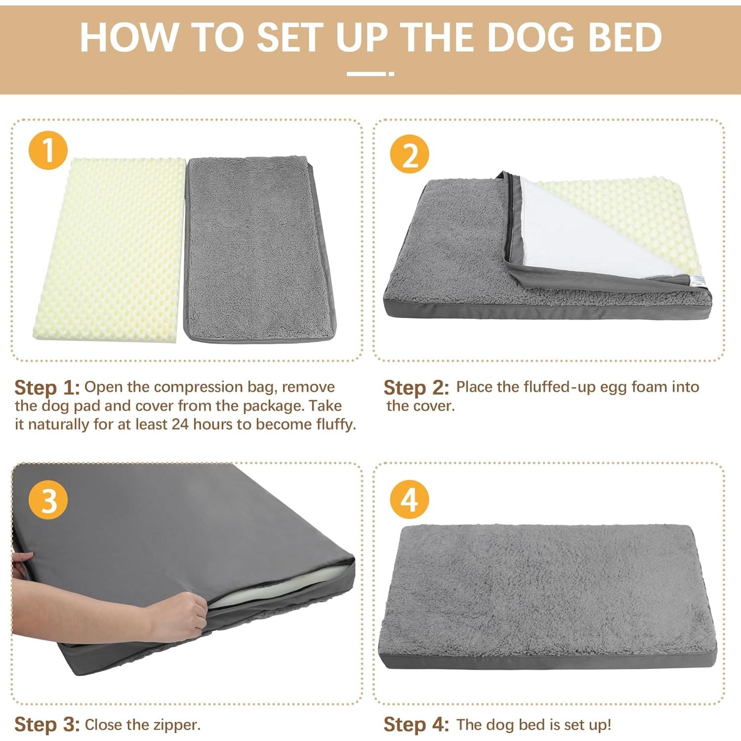 Cama Ortopédica para Perros MIHIKK 104x69cm Impermeable