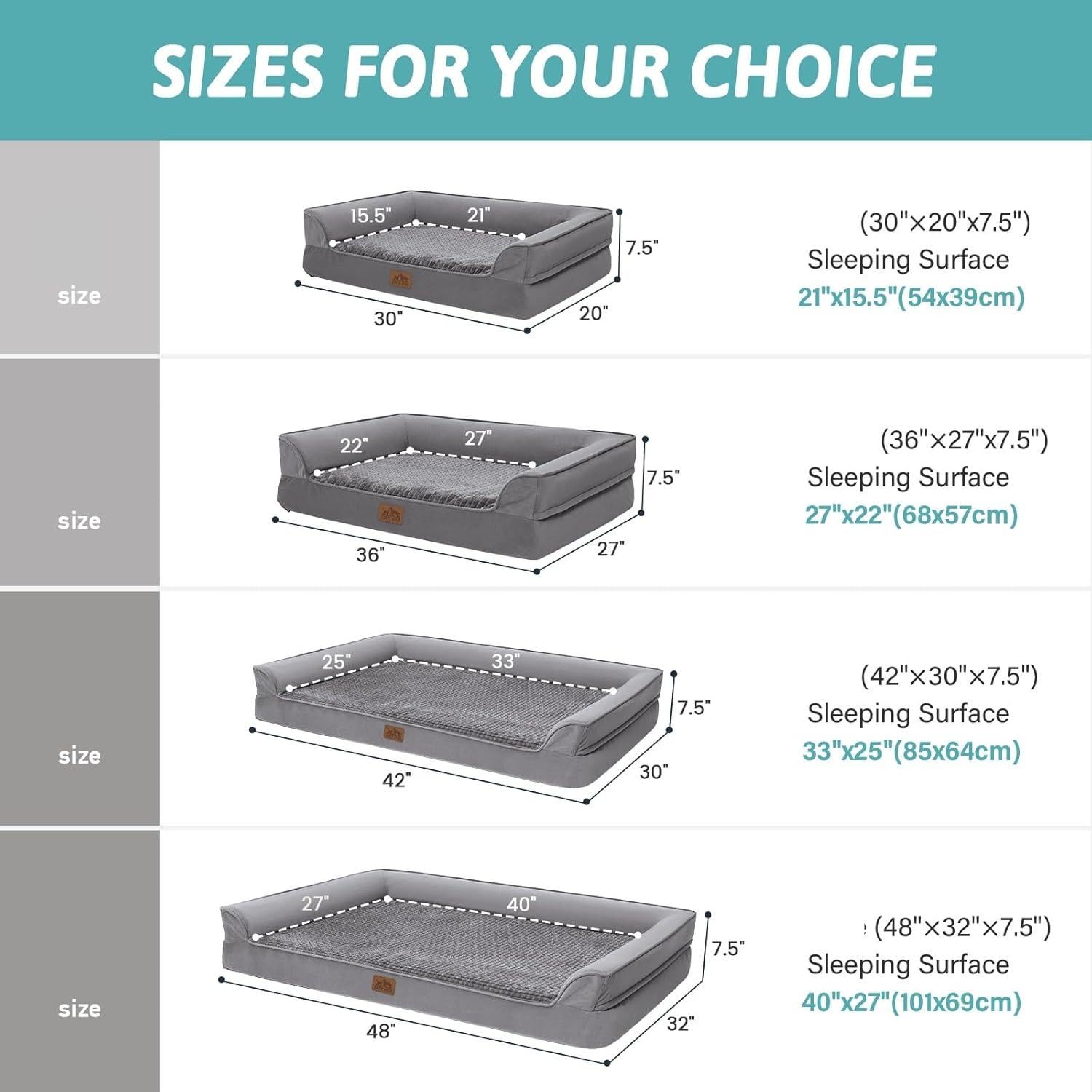 Cama Ortopédica para Perros Grandes COZY KISS 106x76x19 cm Gris