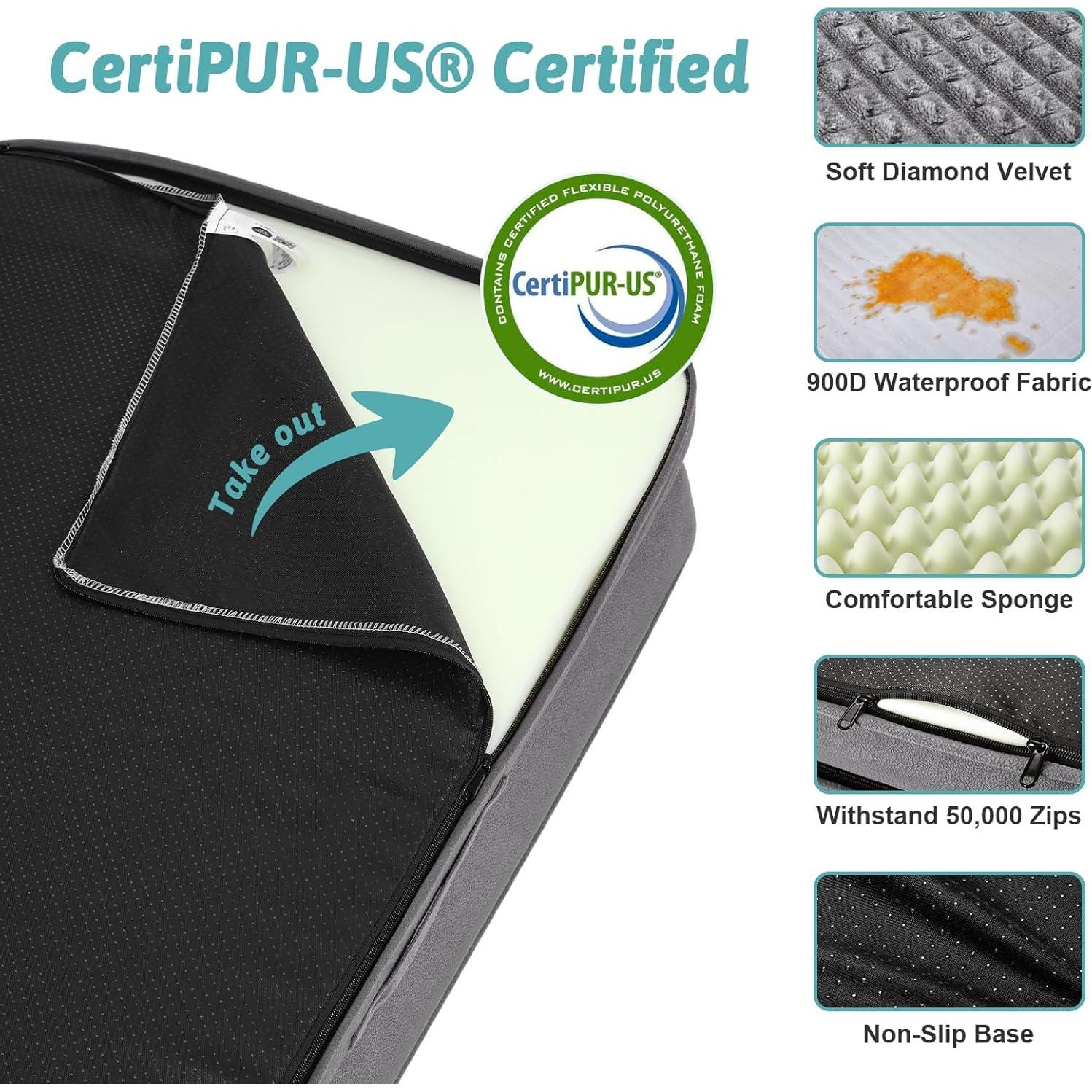 Cama Ortopédica para Perros Grandes COZY KISS 106x76x19 cm Gris