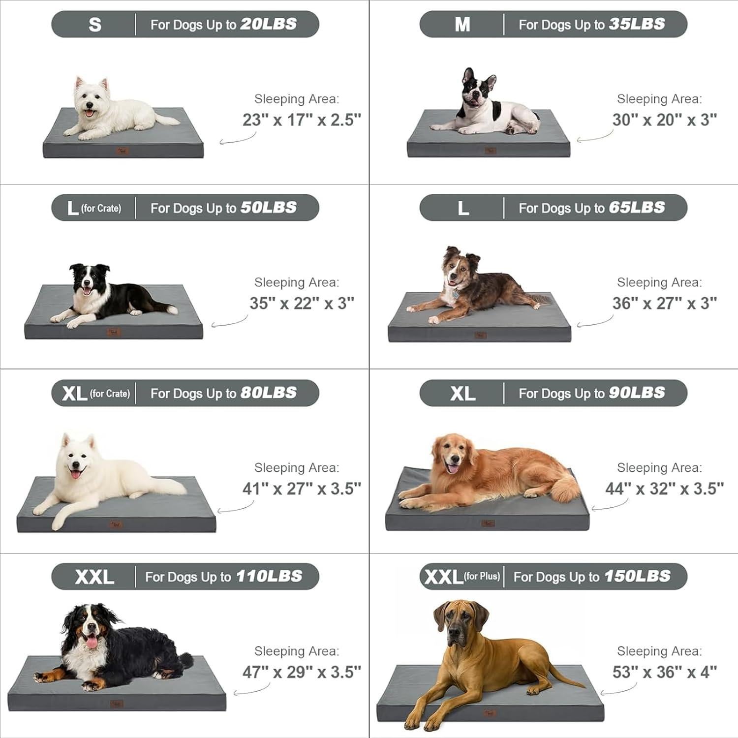Cama ortopédica para perros grandes Tail Stories 91x68cm gris