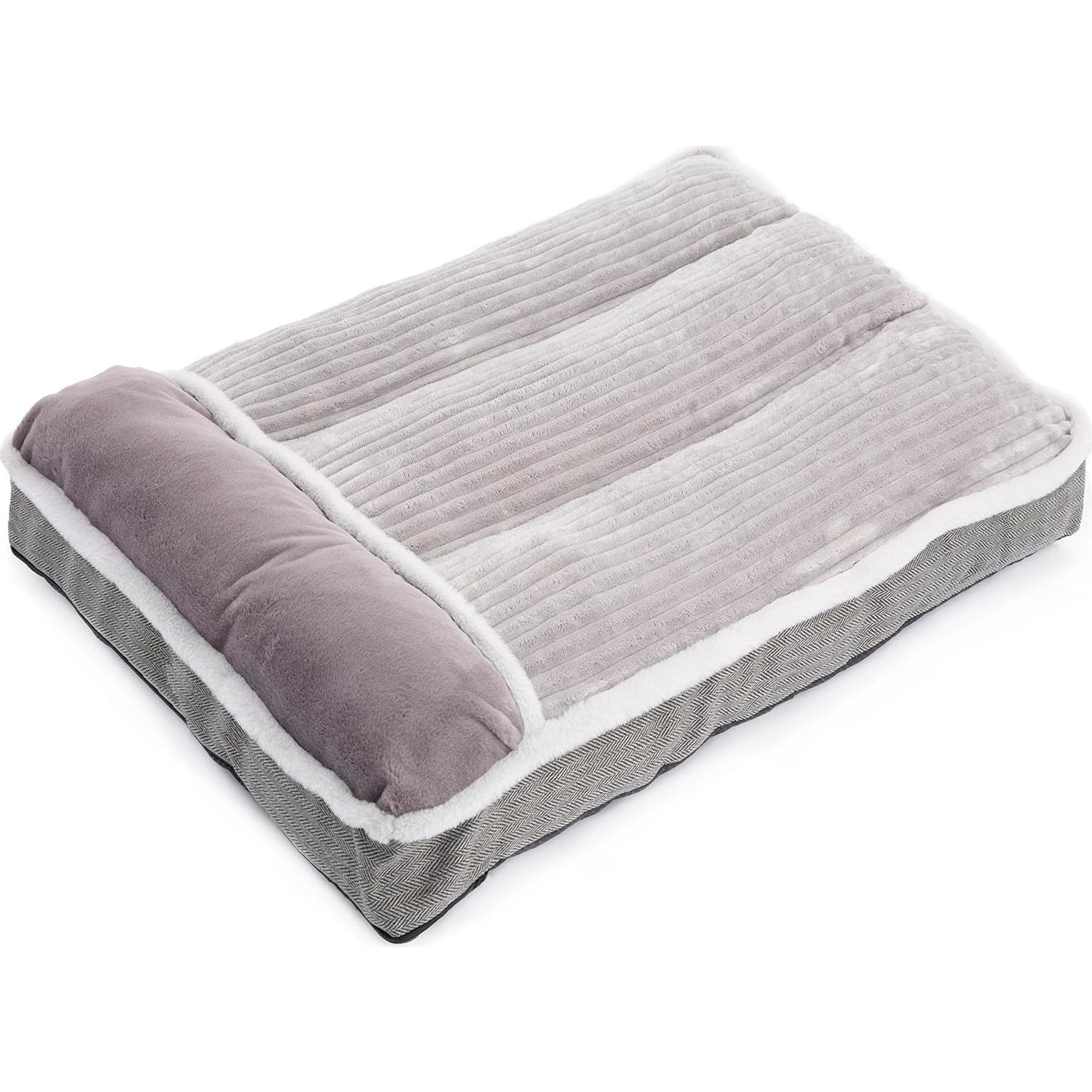 Cama Grande para Perro WINDRACING 101.6x71.1cm Suave Gris