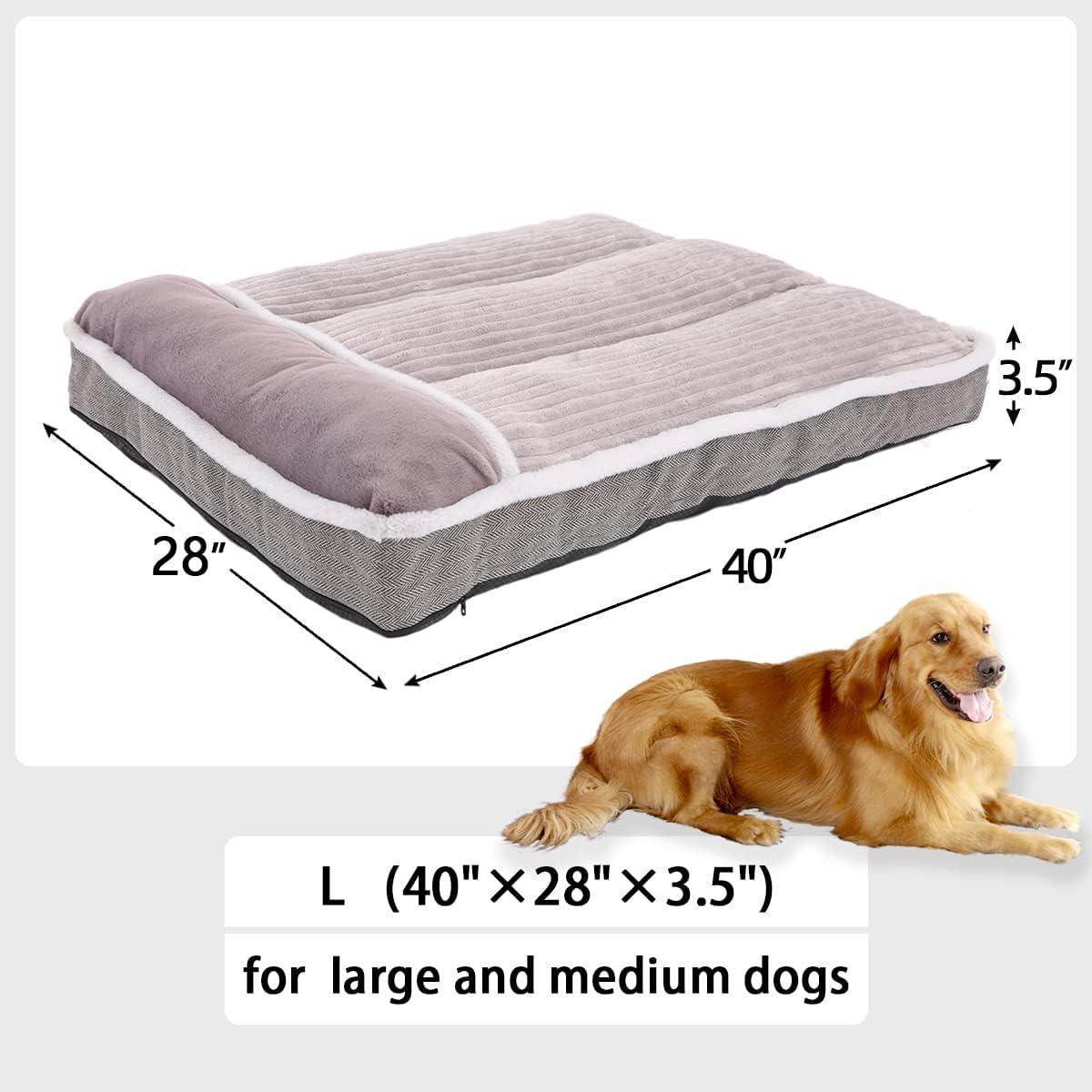 Cama Grande para Perro WINDRACING 101.6x71.1cm Suave Gris