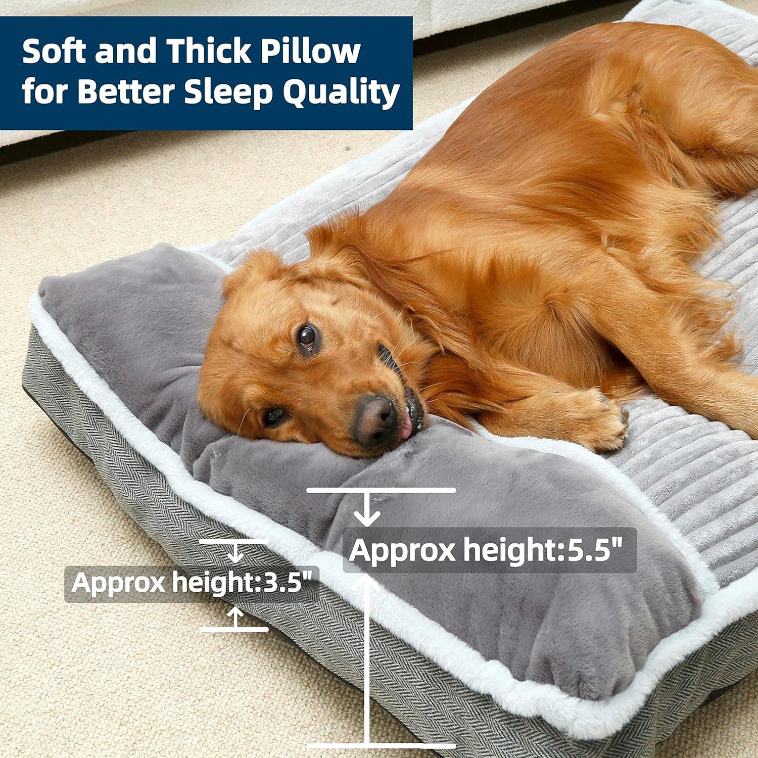 Cama Grande para Perro WINDRACING 101.6x71.1cm Suave Gris