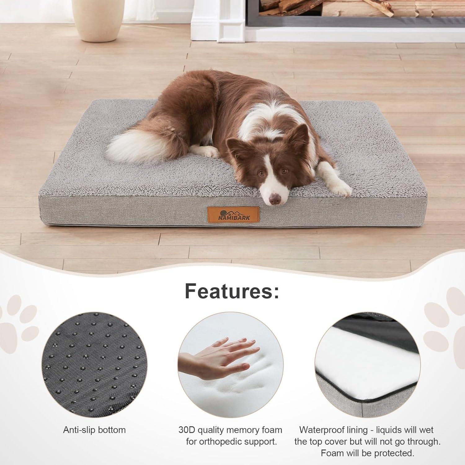 Cama ortopédica para perros NAMIBARK 76x50 cm viscoelástica